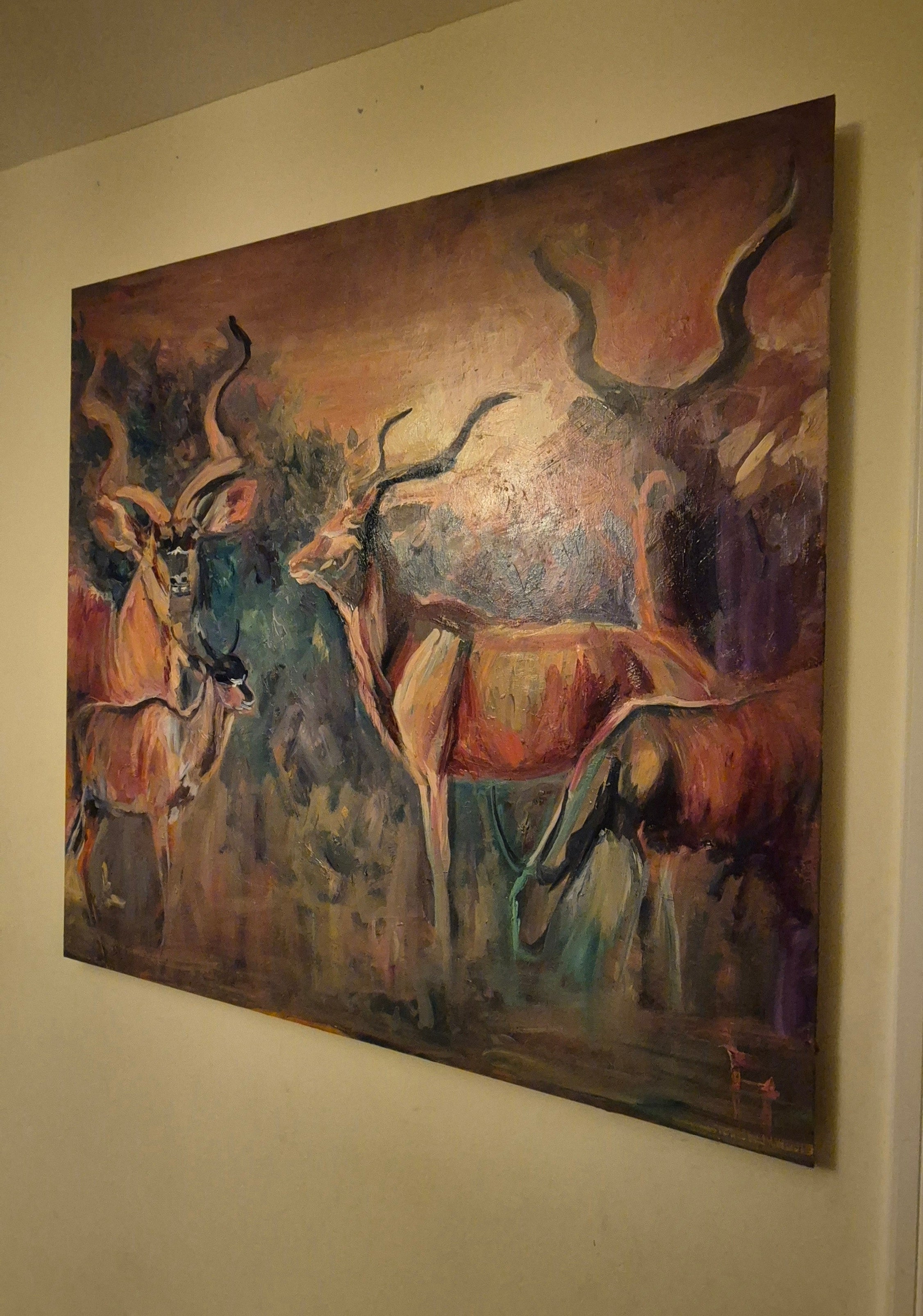 Kudus -an African Bush Scene. Work in Progress.