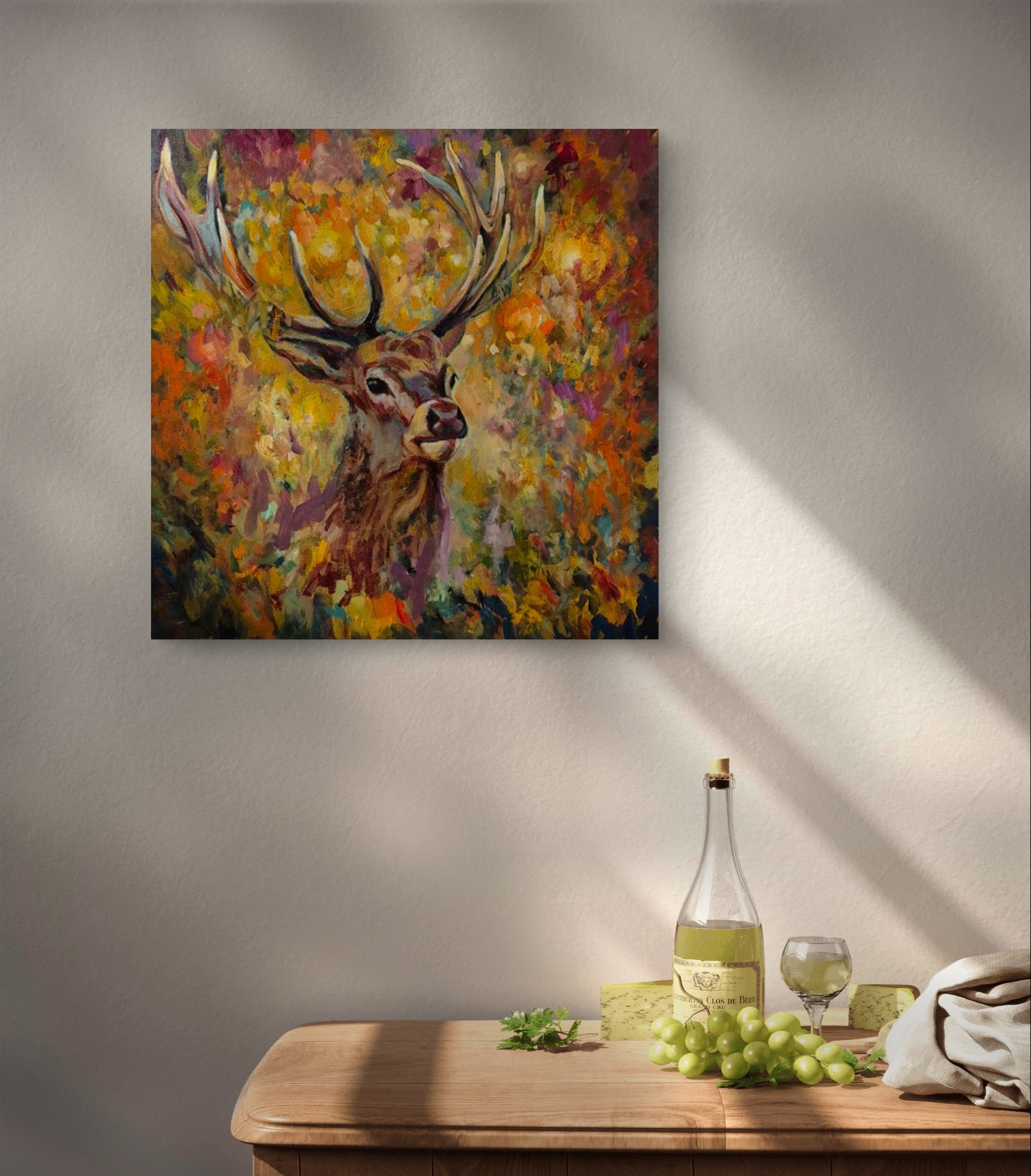 Buckminster - Original Stag Painting 50 x 50 cm