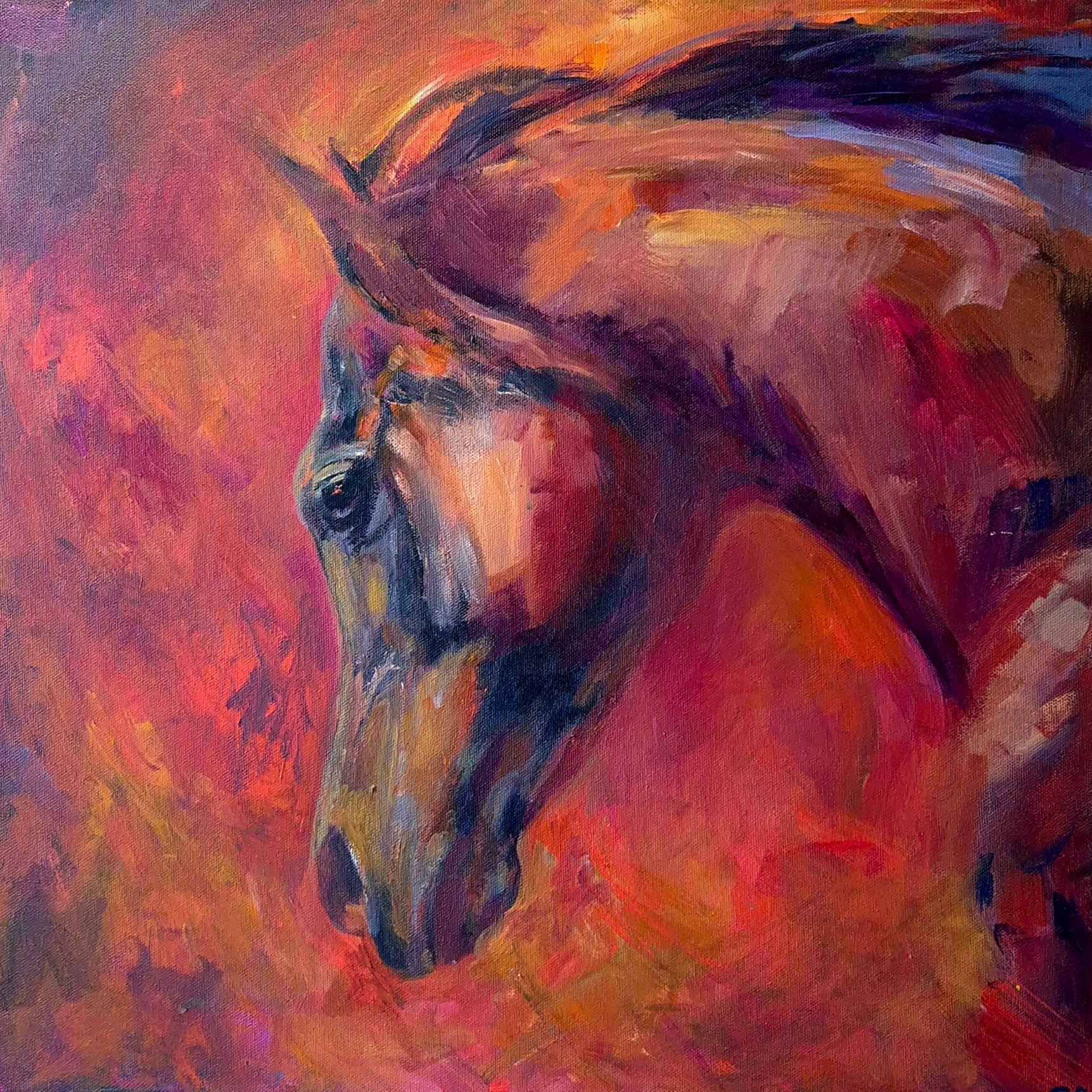 'Escape' Original Oil Painting - 50 x 50 cm/20 x 20 "