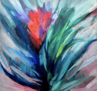 "Coral Sway"- 60 x 60 cm/ 25 x 25 "