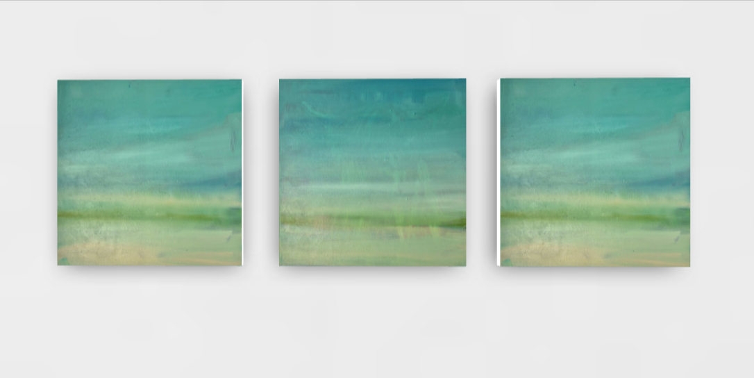 "Breathing Space" Triptych on 3 panels 50 x 150 cm