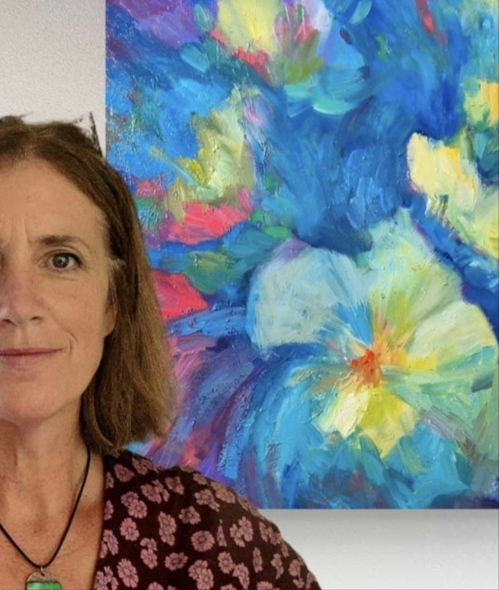 "Hibiscus Twirl"- 60 x 60 cm/ 25 x 25 "