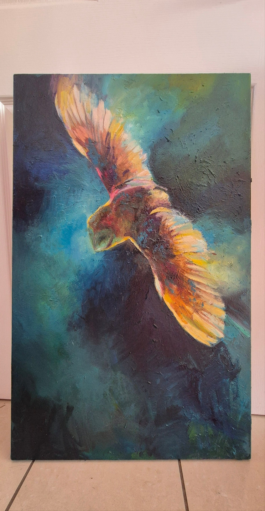 'Liberty is Yours' Original Owl Oil Painting - 50 x 80 cm