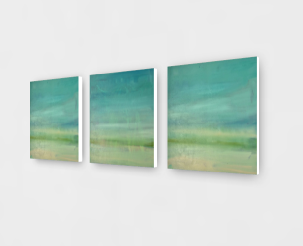 "Breathing Space" Triptych on 3 panels 50 x 150 cm