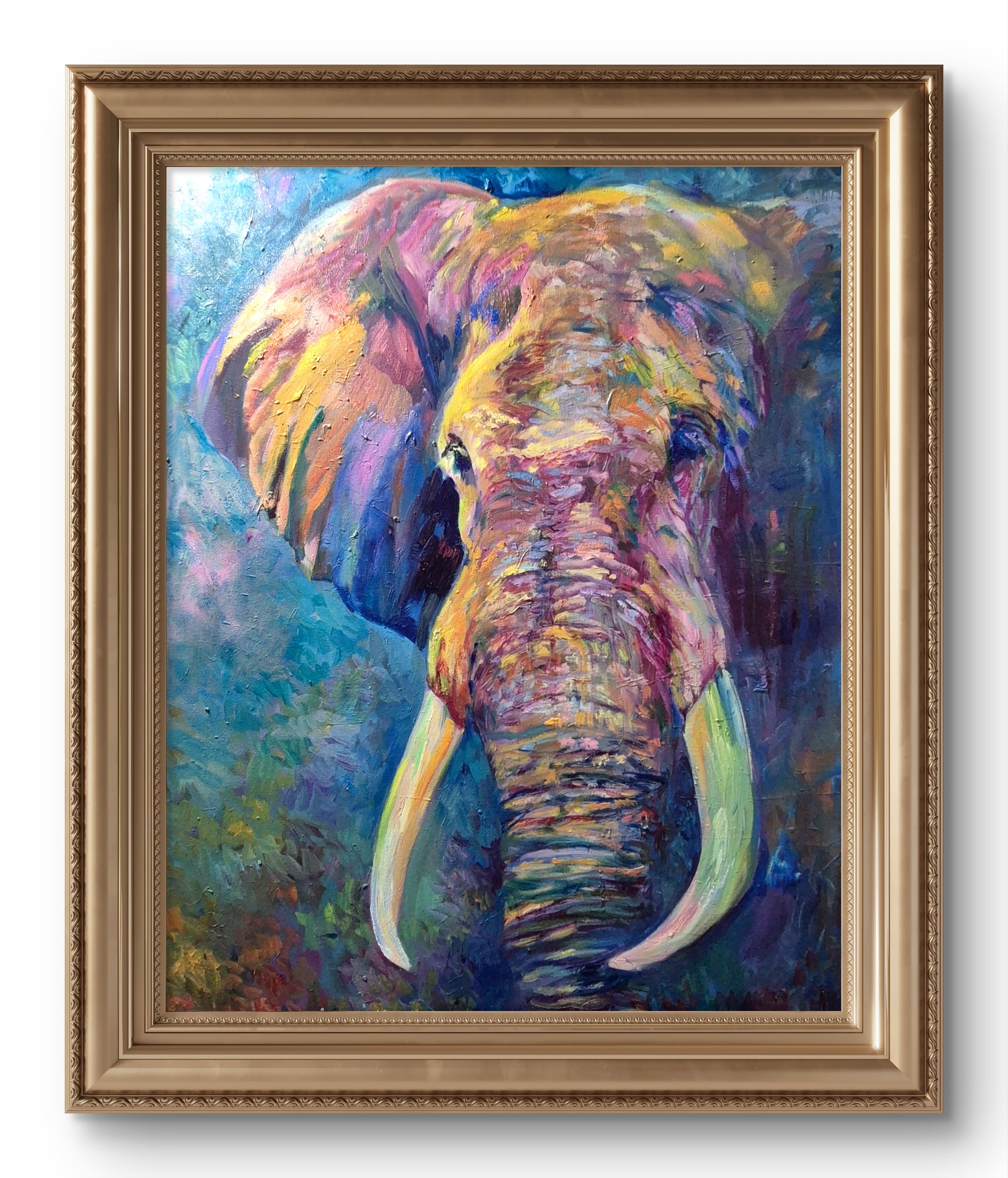 Gravity Elephant - Original Oil Painting - 100 x 80 cm / 40 x 30"