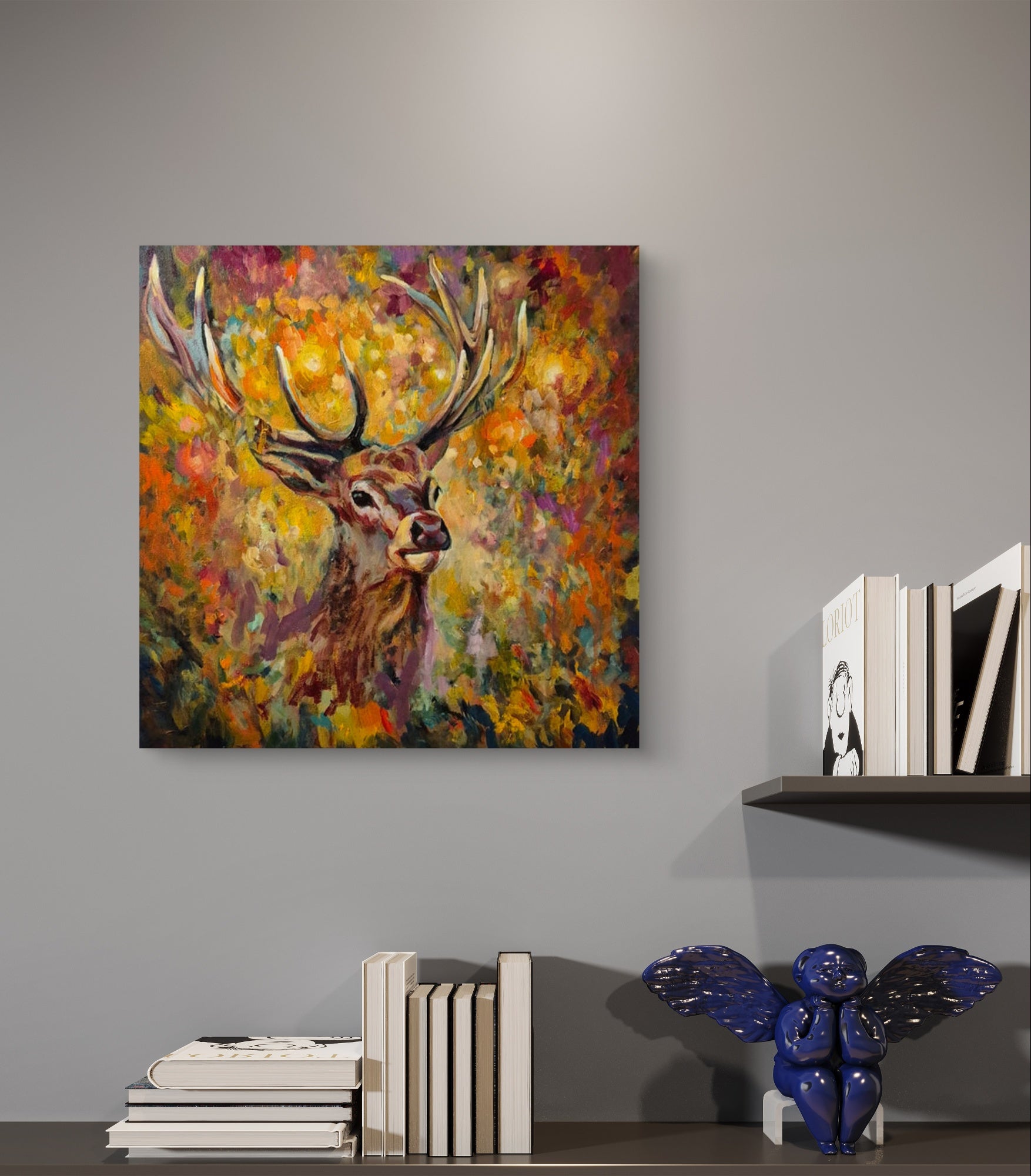 Buckminster - Original Stag Painting 50 x 50 cm