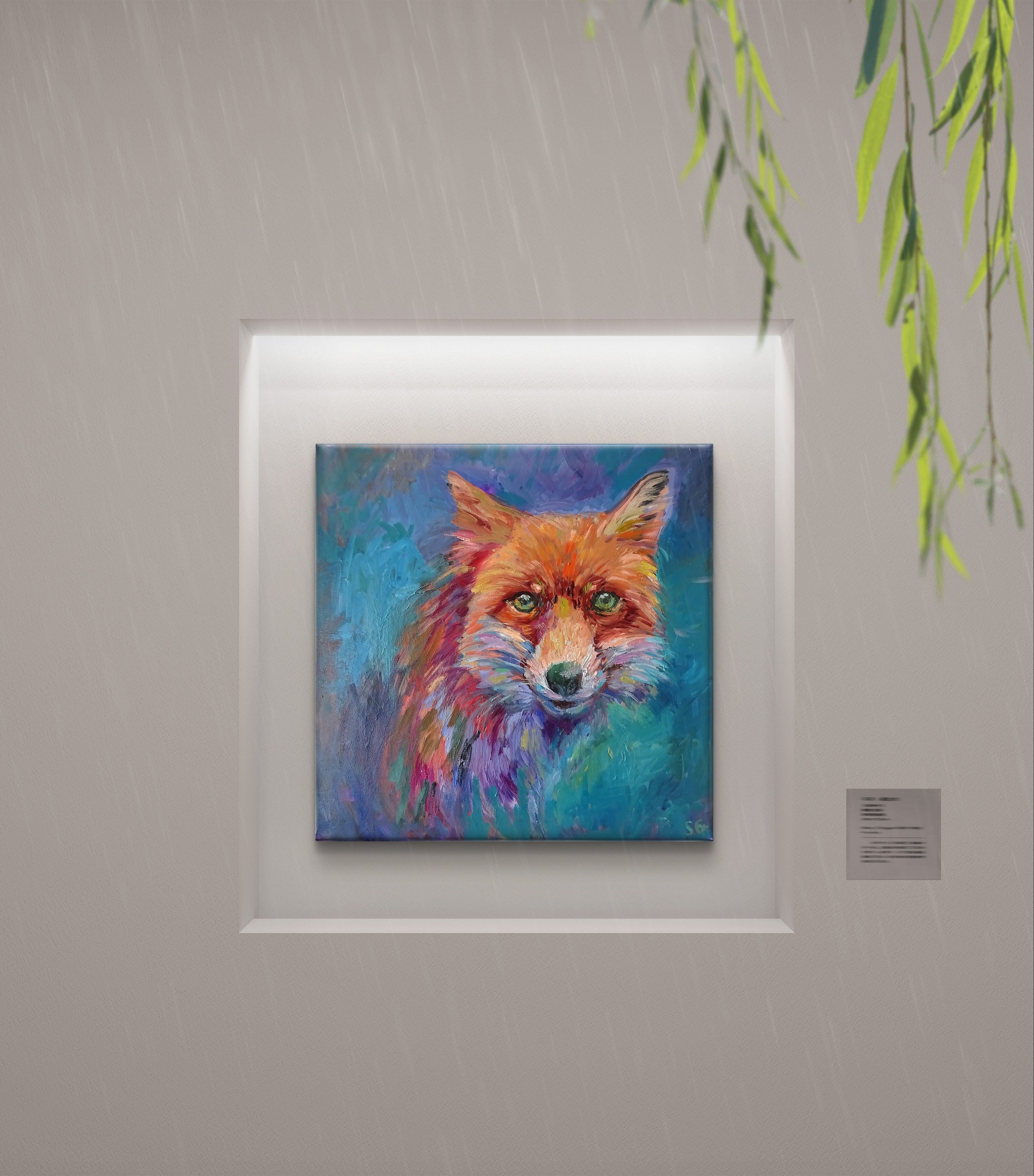 'Seen at Twilight' - Original Fox  Oil Painting 50 x 50 cm/ 20 x 20"