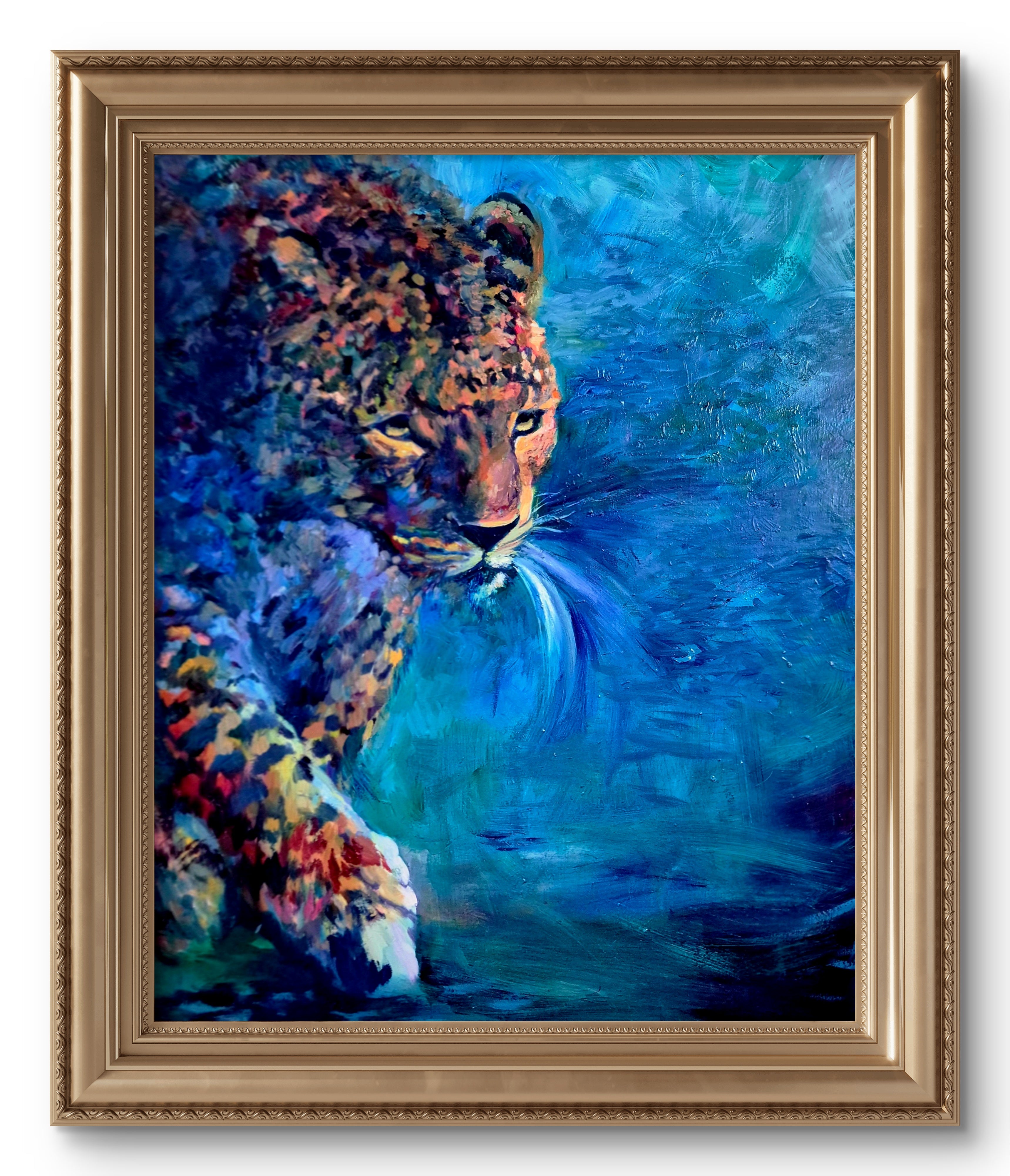 Jewelled Leopard - Original Oil Painting - 100 x 80 cm / 40 x 30"