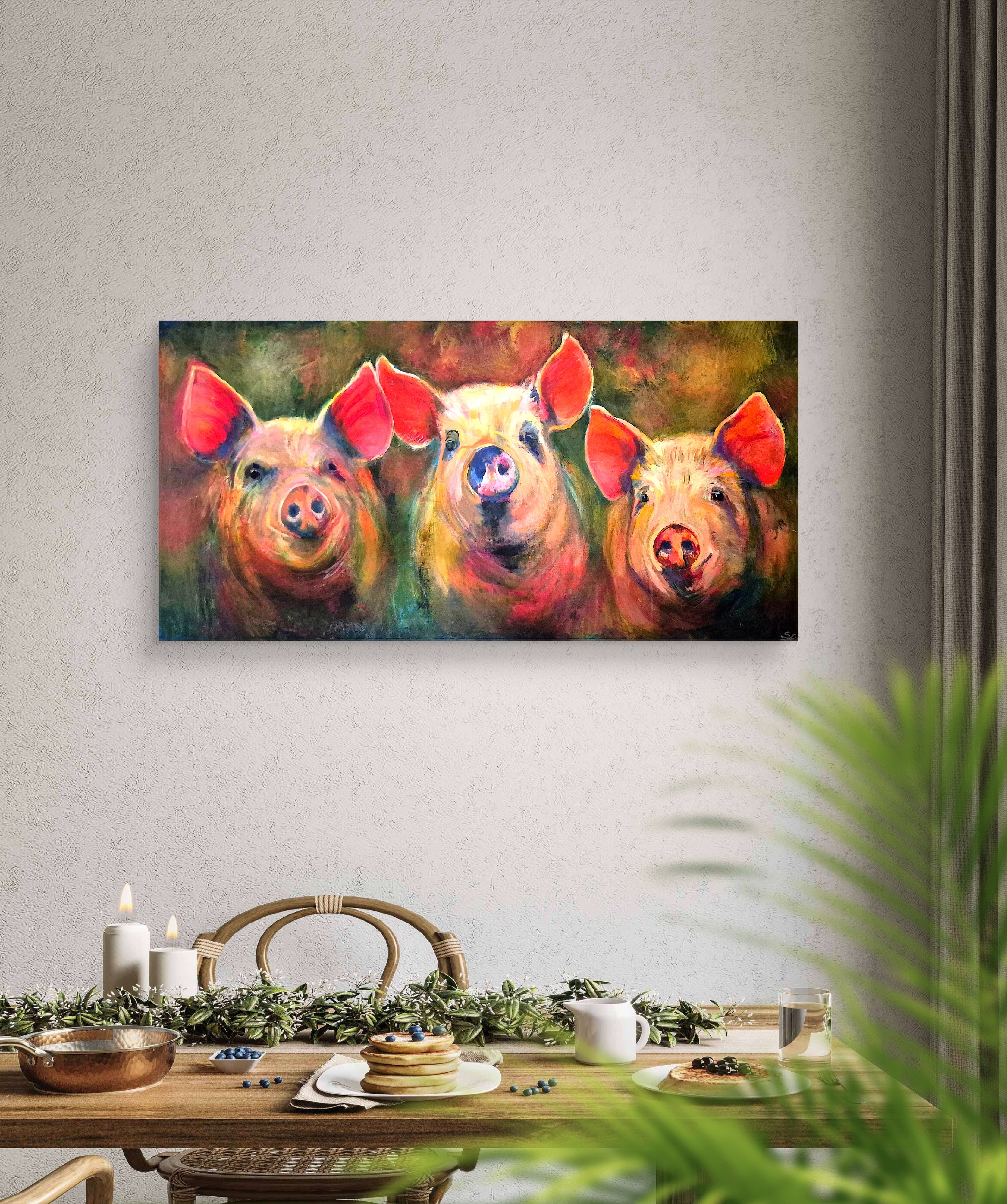 Happy Pigs 50 x 100 cm