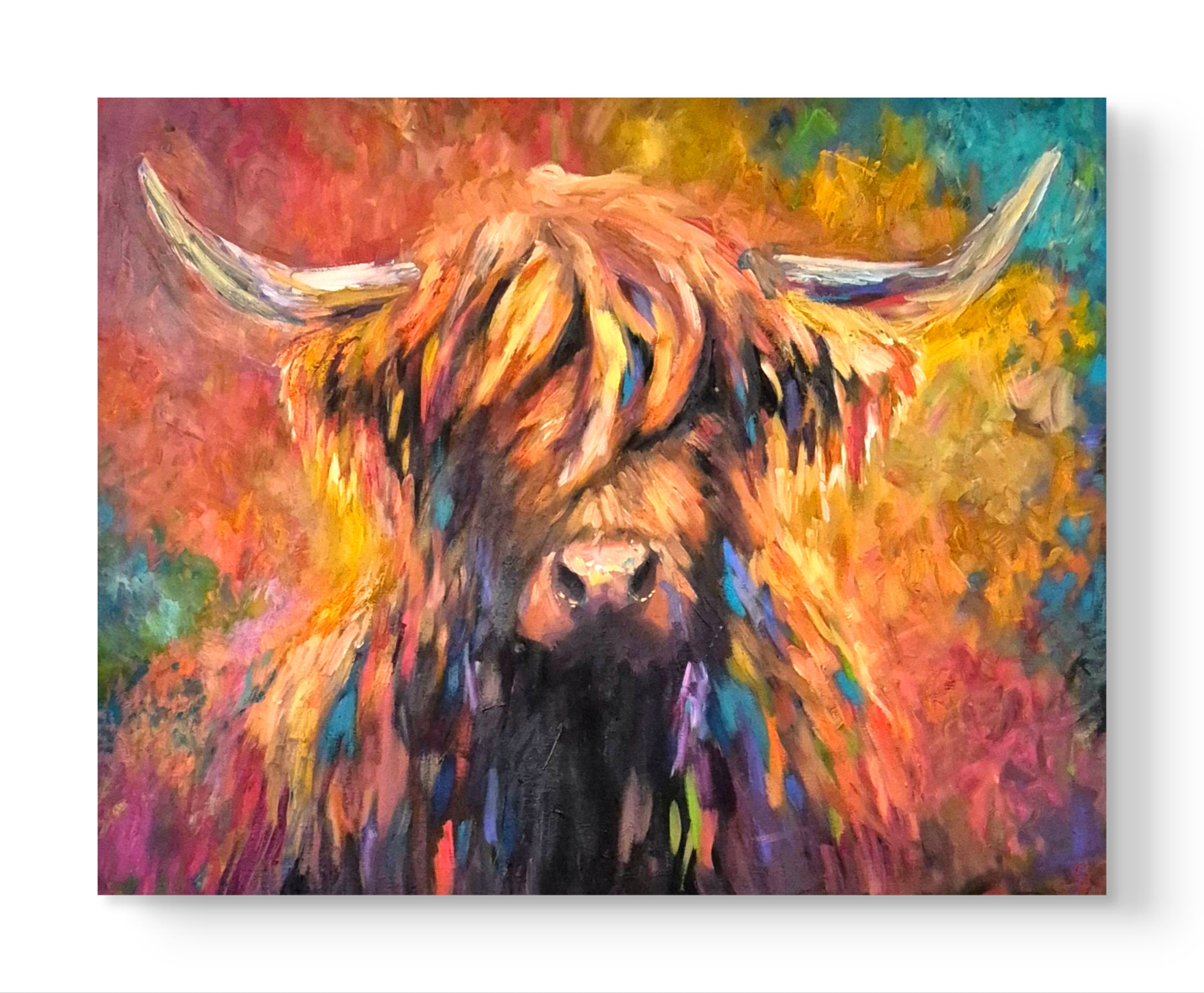 "Aviemore" Original Highland Cow Oil Painting 40 x 28"/76 x 100 cm