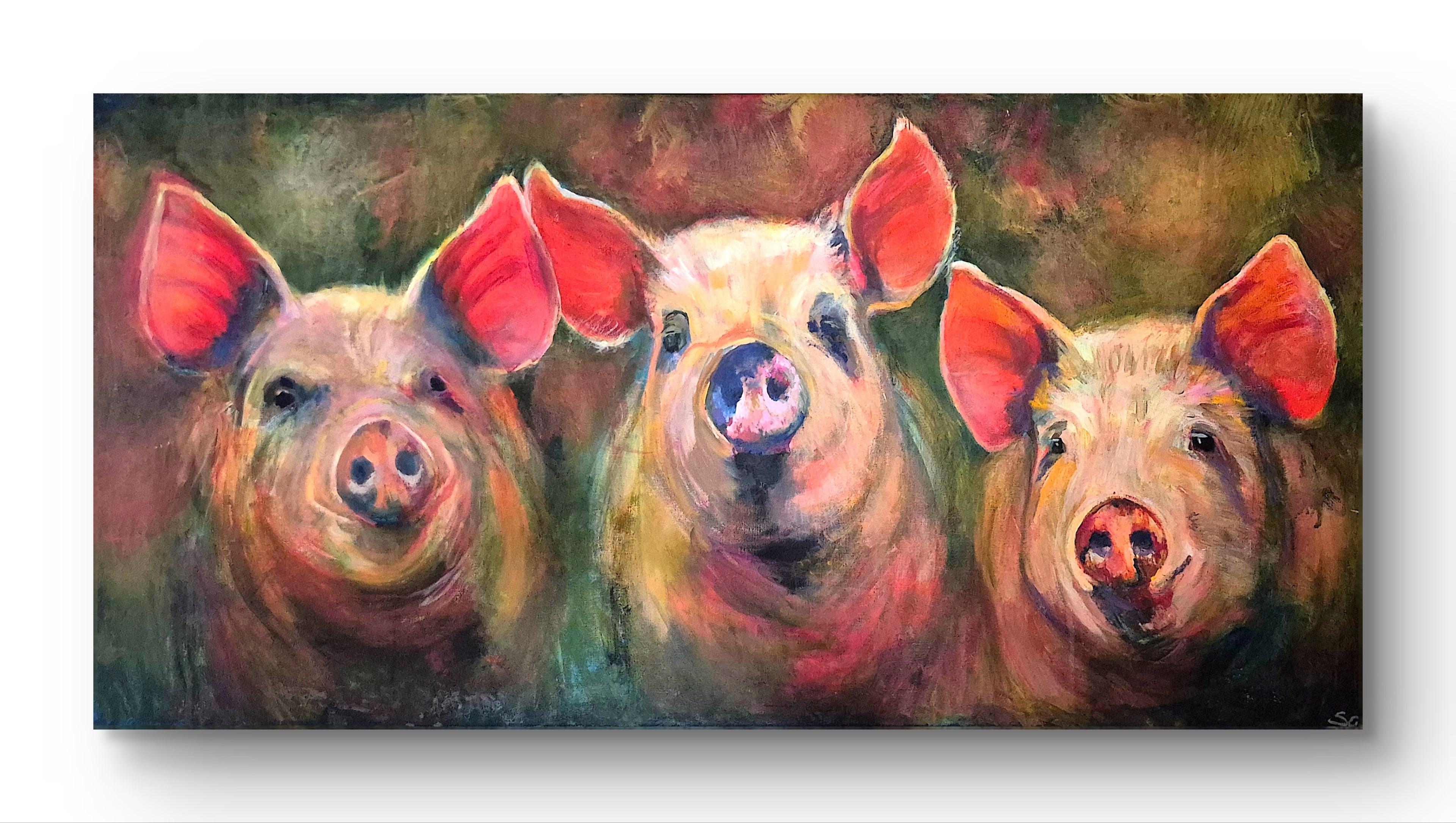 Happy Pigs 50 x 100 cm