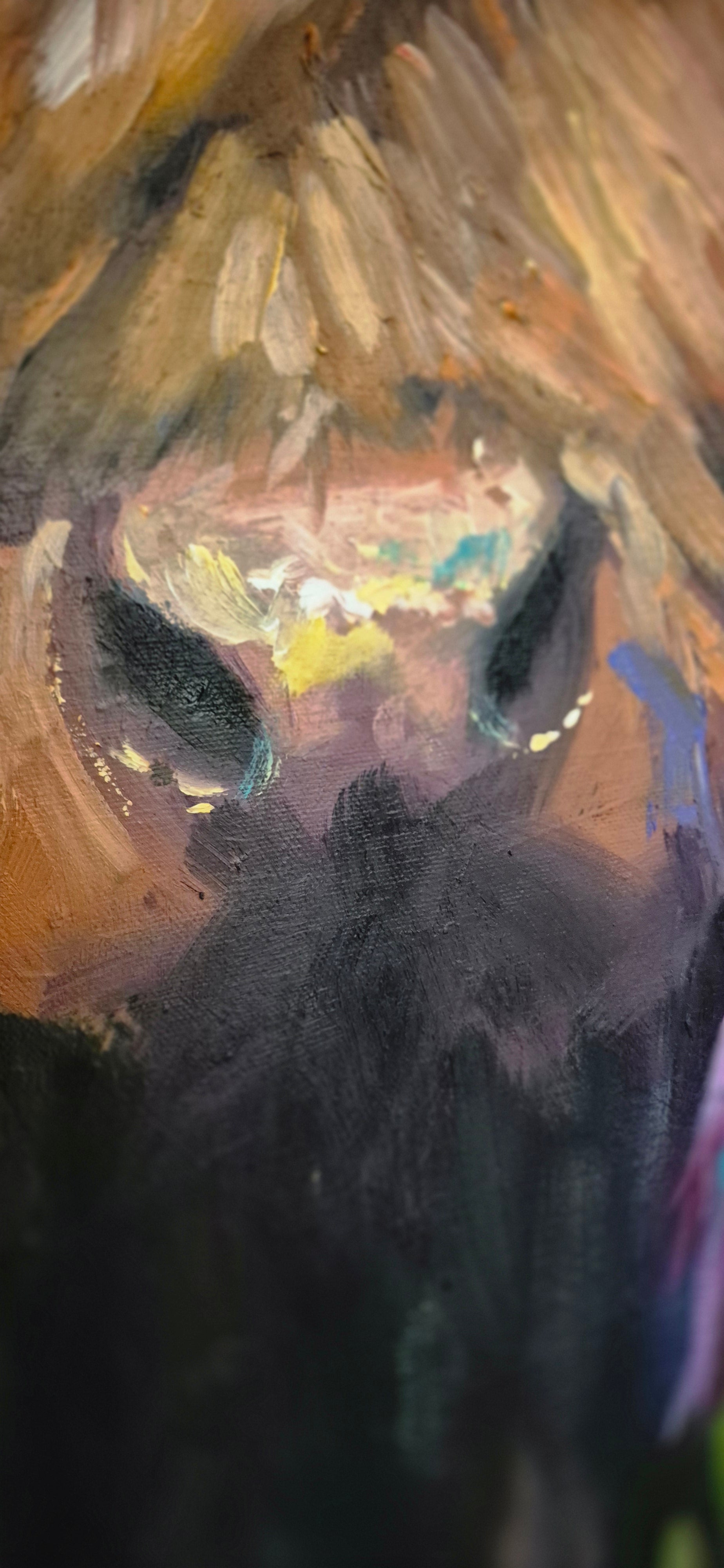 "Aviemore" Original Highland Cow Oil Painting 40 x 28"/76 x 100 cm