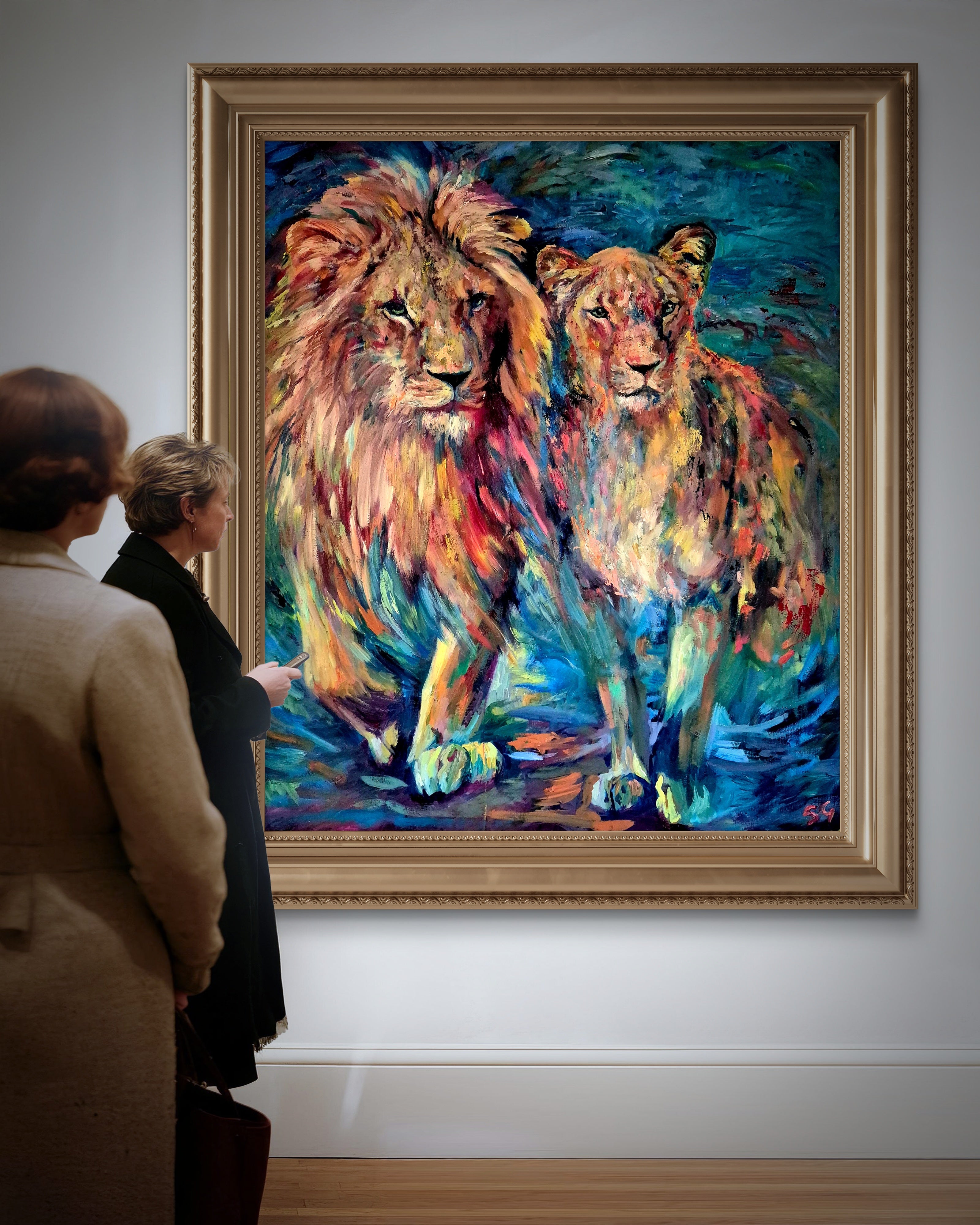 Auric Lions - Original Oil Painting - 100 x 120cm / 40 x 48"