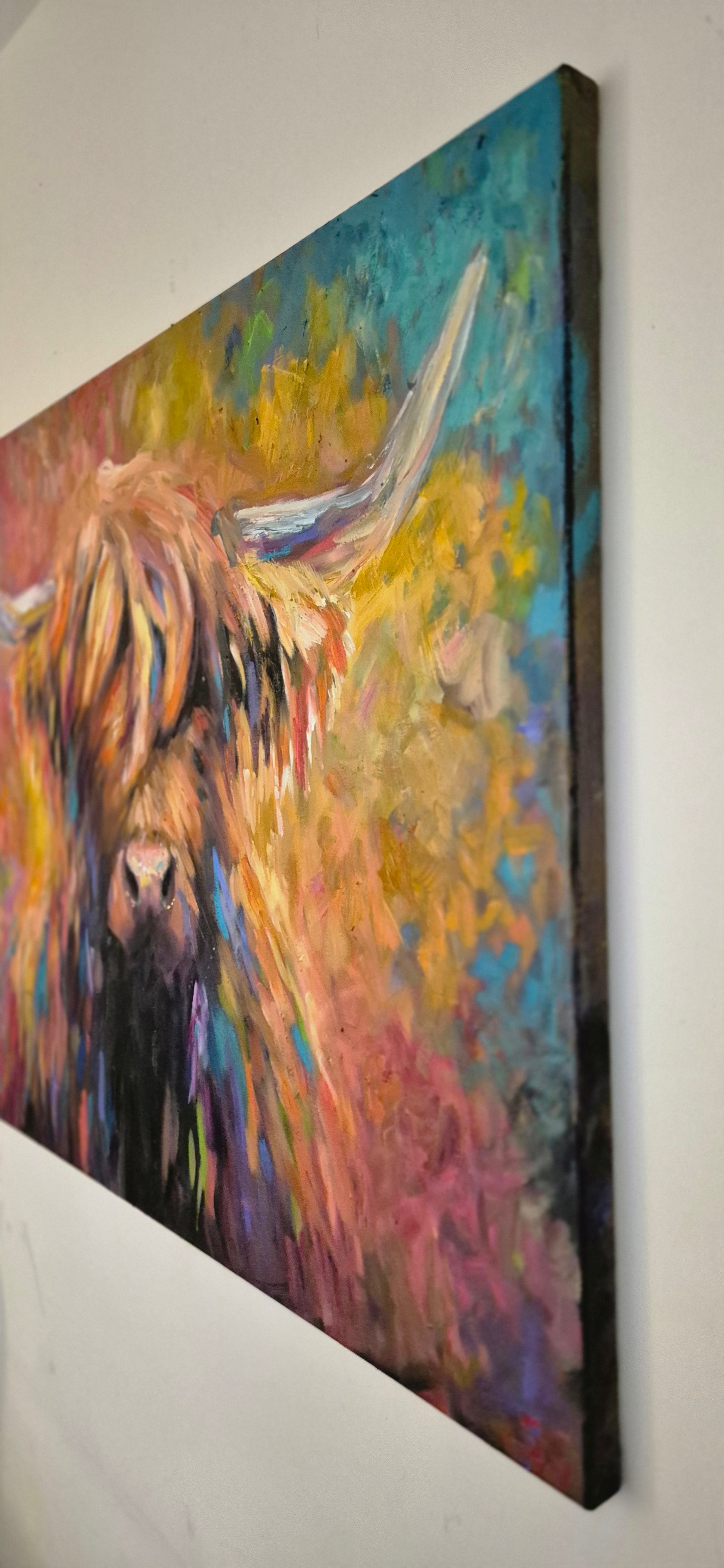 "Aviemore" Original Highland Cow Oil Painting 40 x 28"/76 x 100 cm