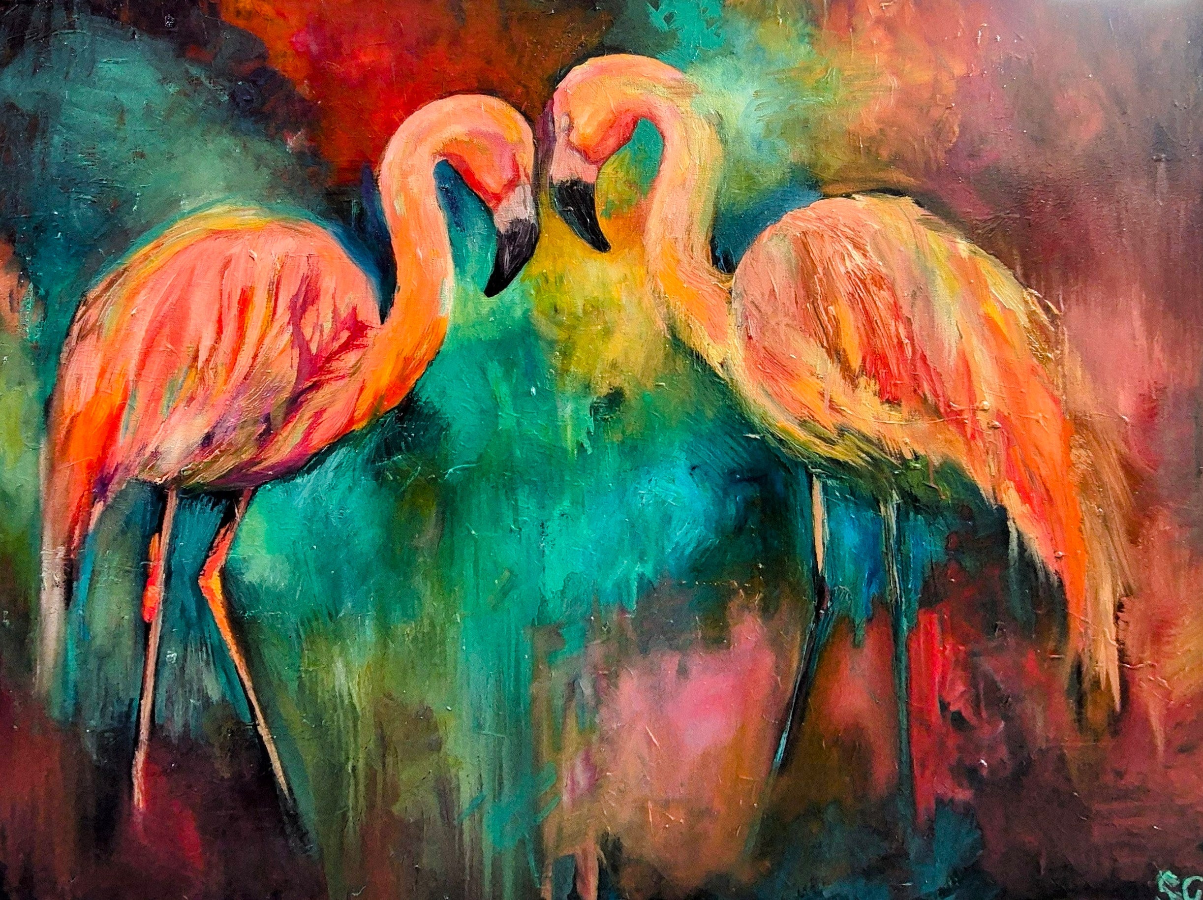 ' The Shrimp Pickers' - 80 x 100 cm/30 x 40 "