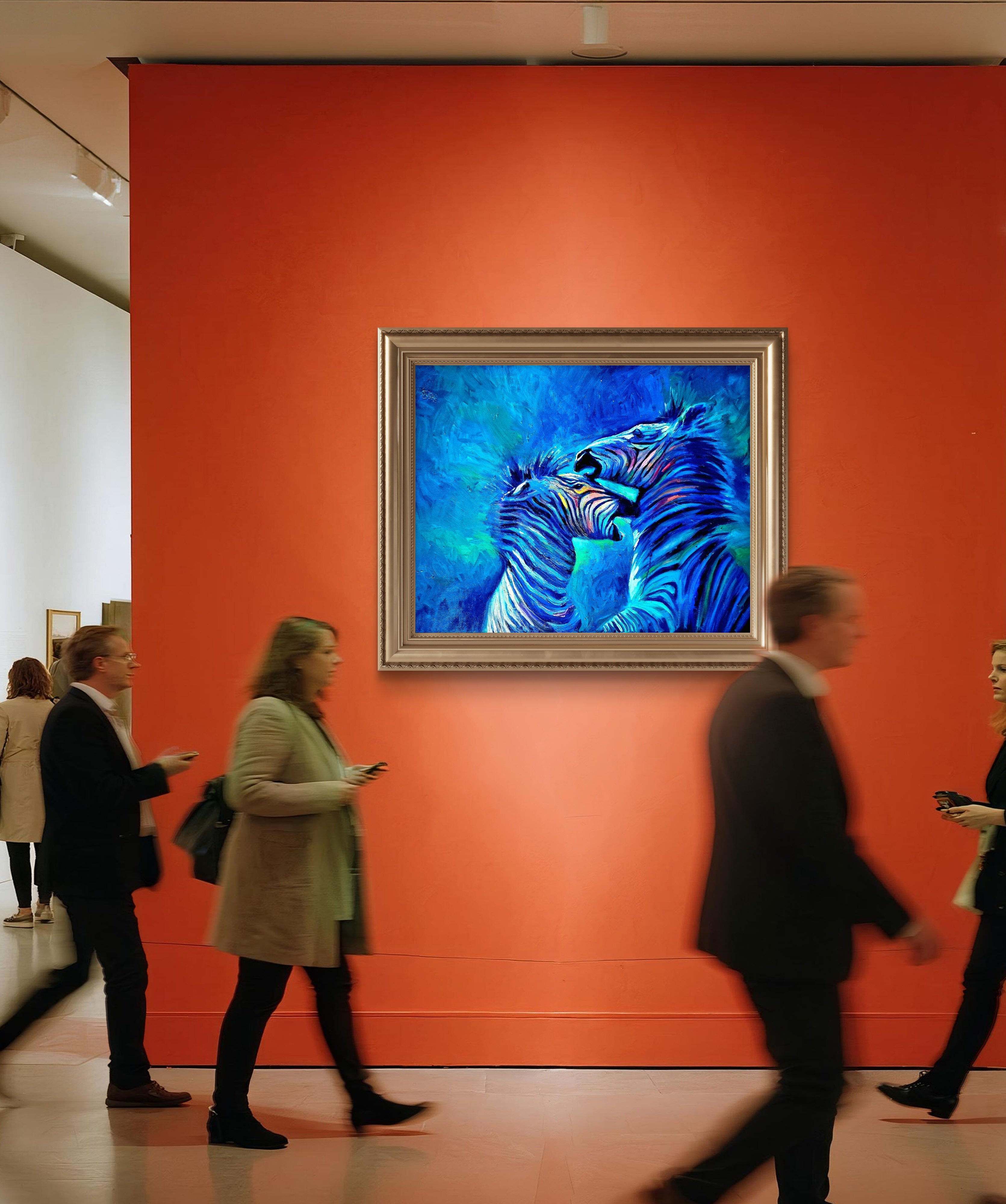 Spectral Zebras- Original Oil Painting - 100 x 80 cm / 40 x 30"