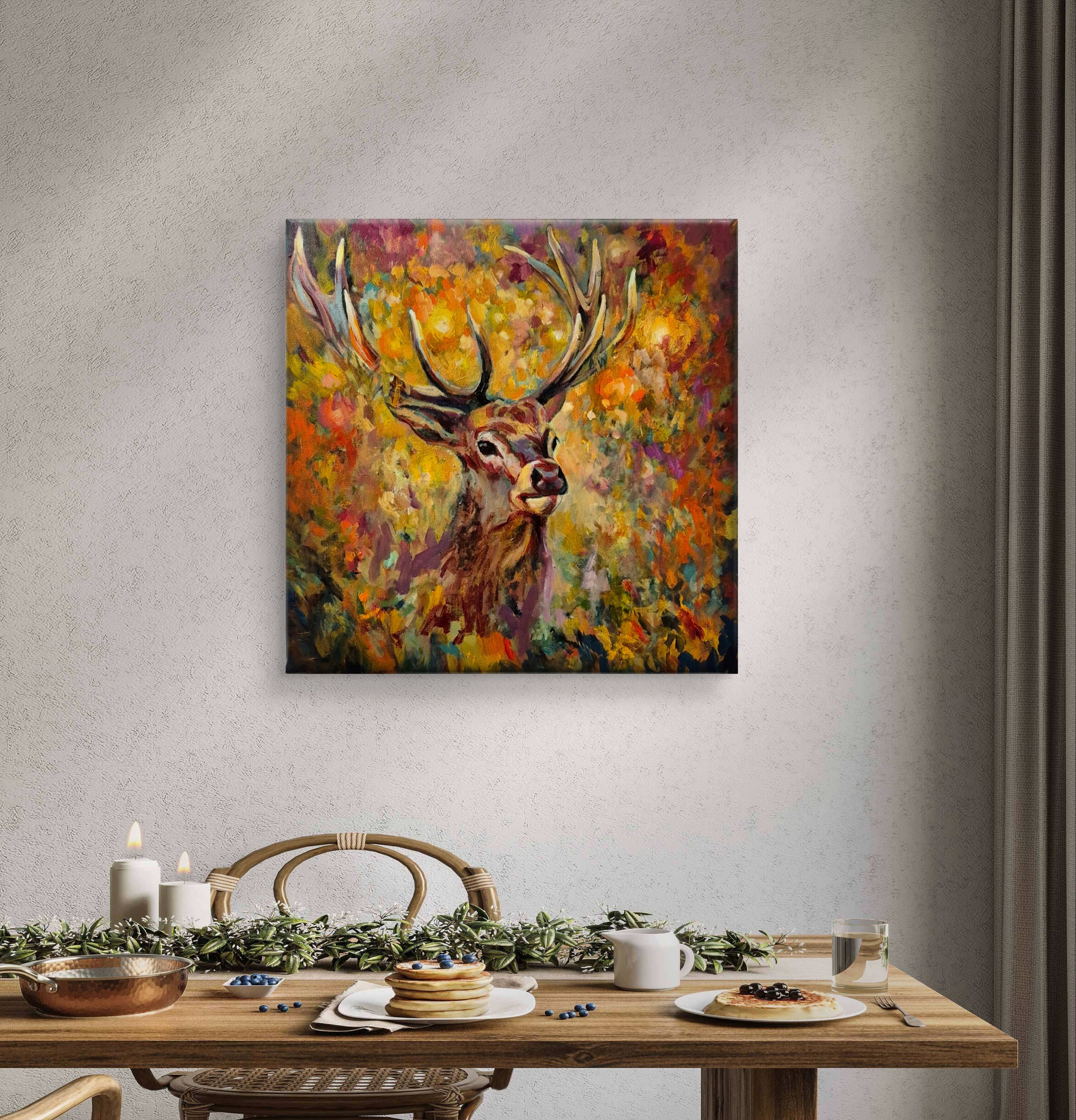 Buckminster - Original Stag Painting 50 x 50 cm