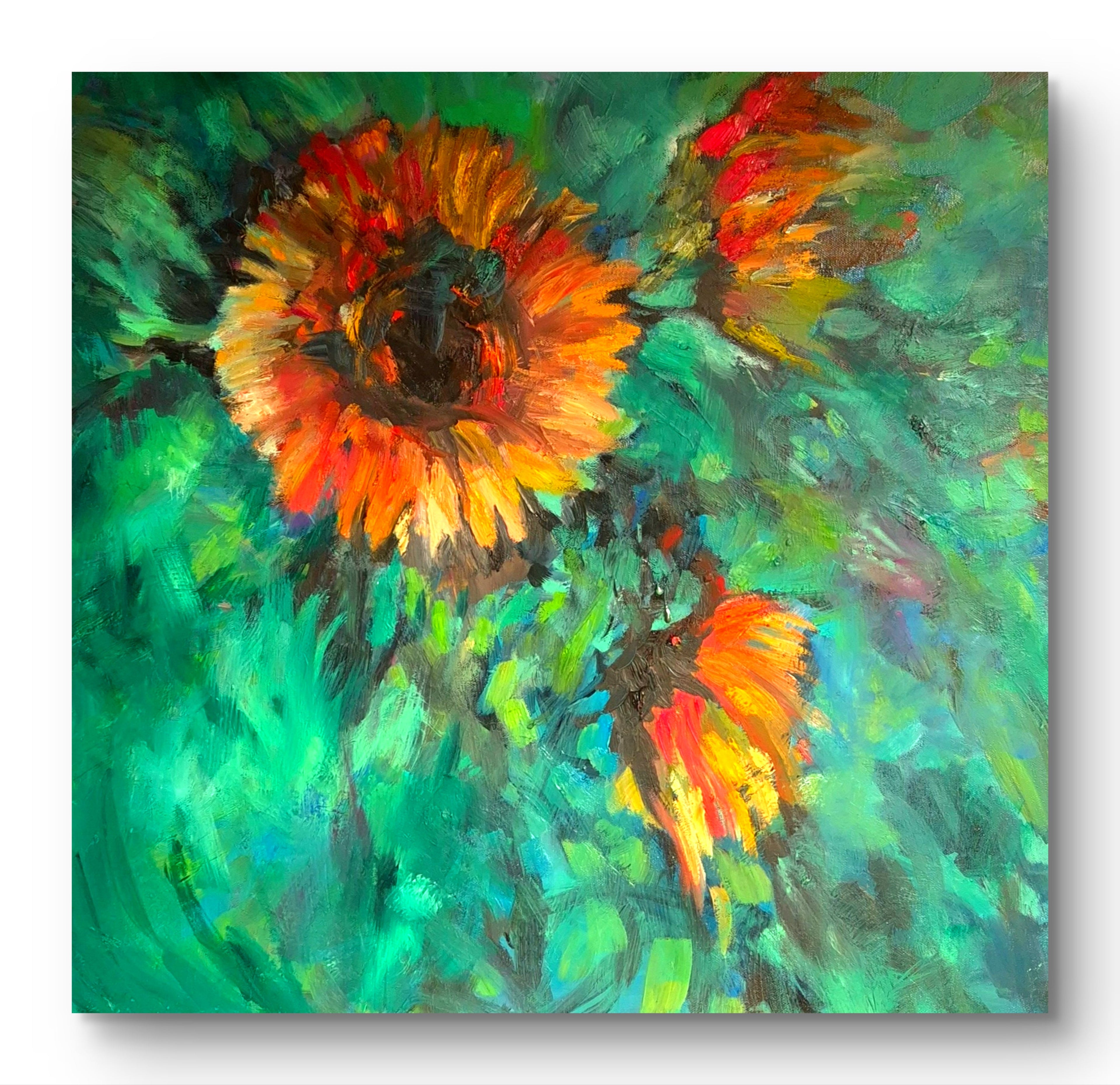 Emerald Glow - 60 x 60 cm