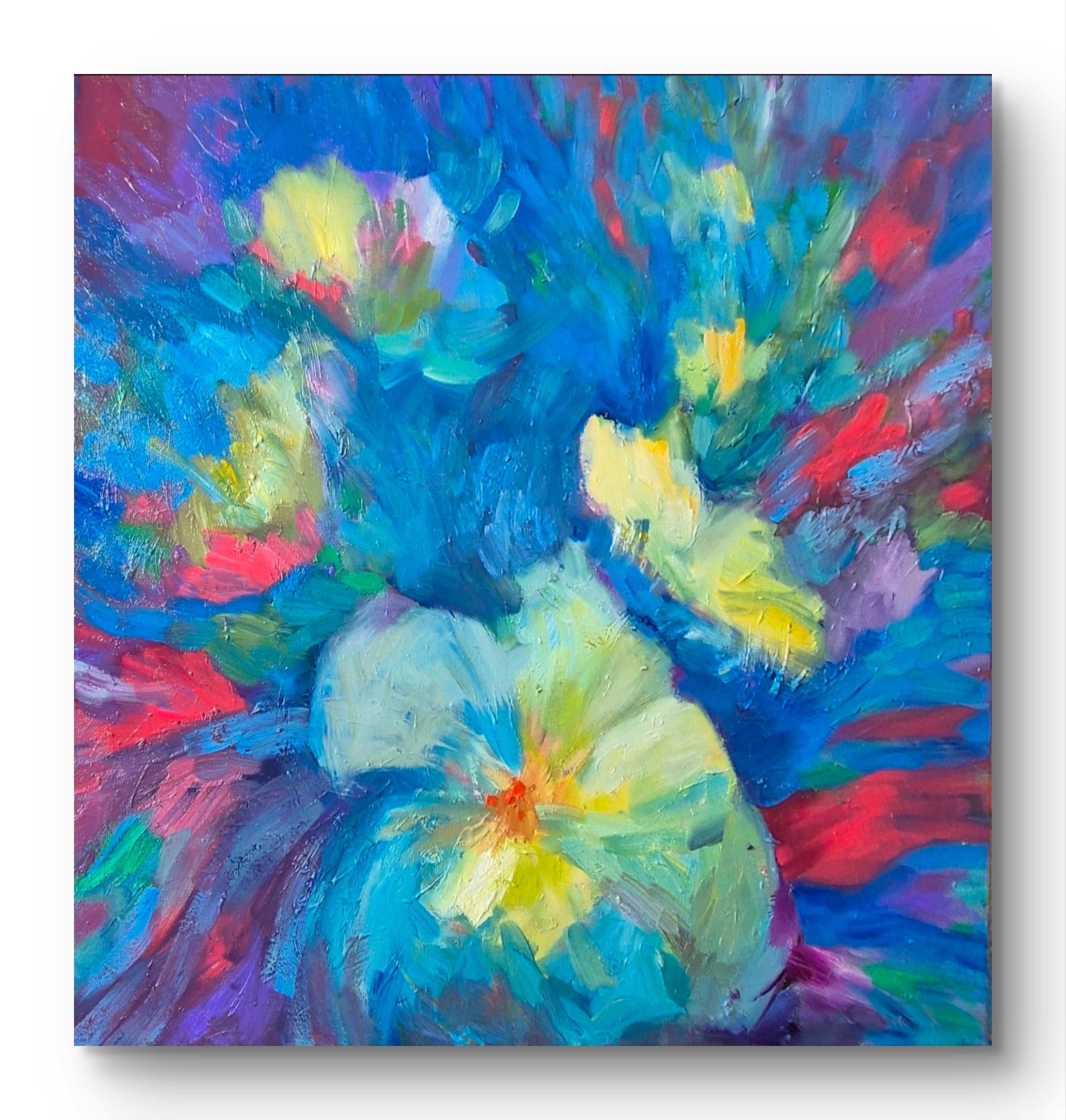 "Hibiscus Twirl"- 60 x 60 cm/ 25 x 25 "