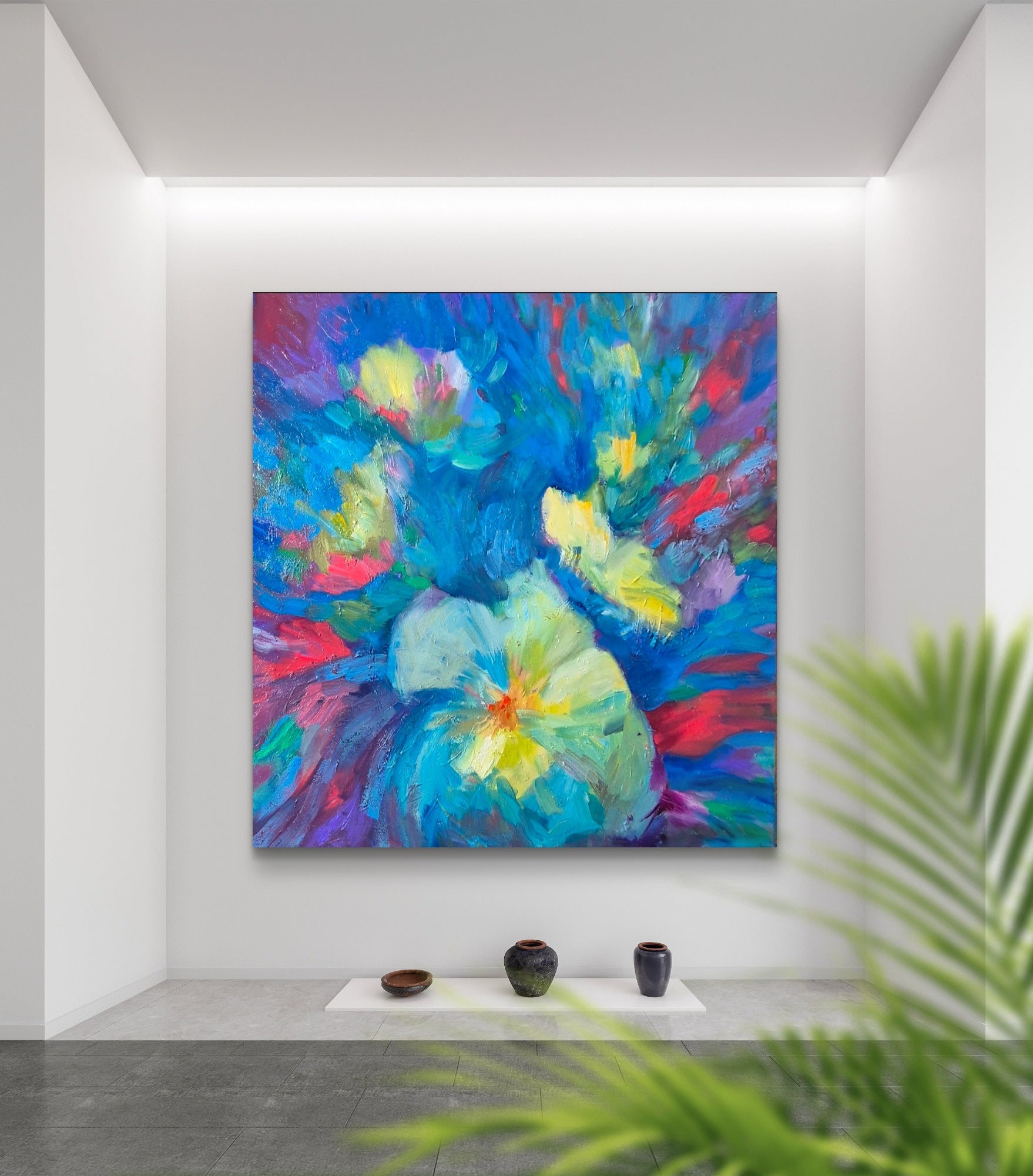 "Hibiscus Twirl"- 60 x 60 cm/ 25 x 25 "