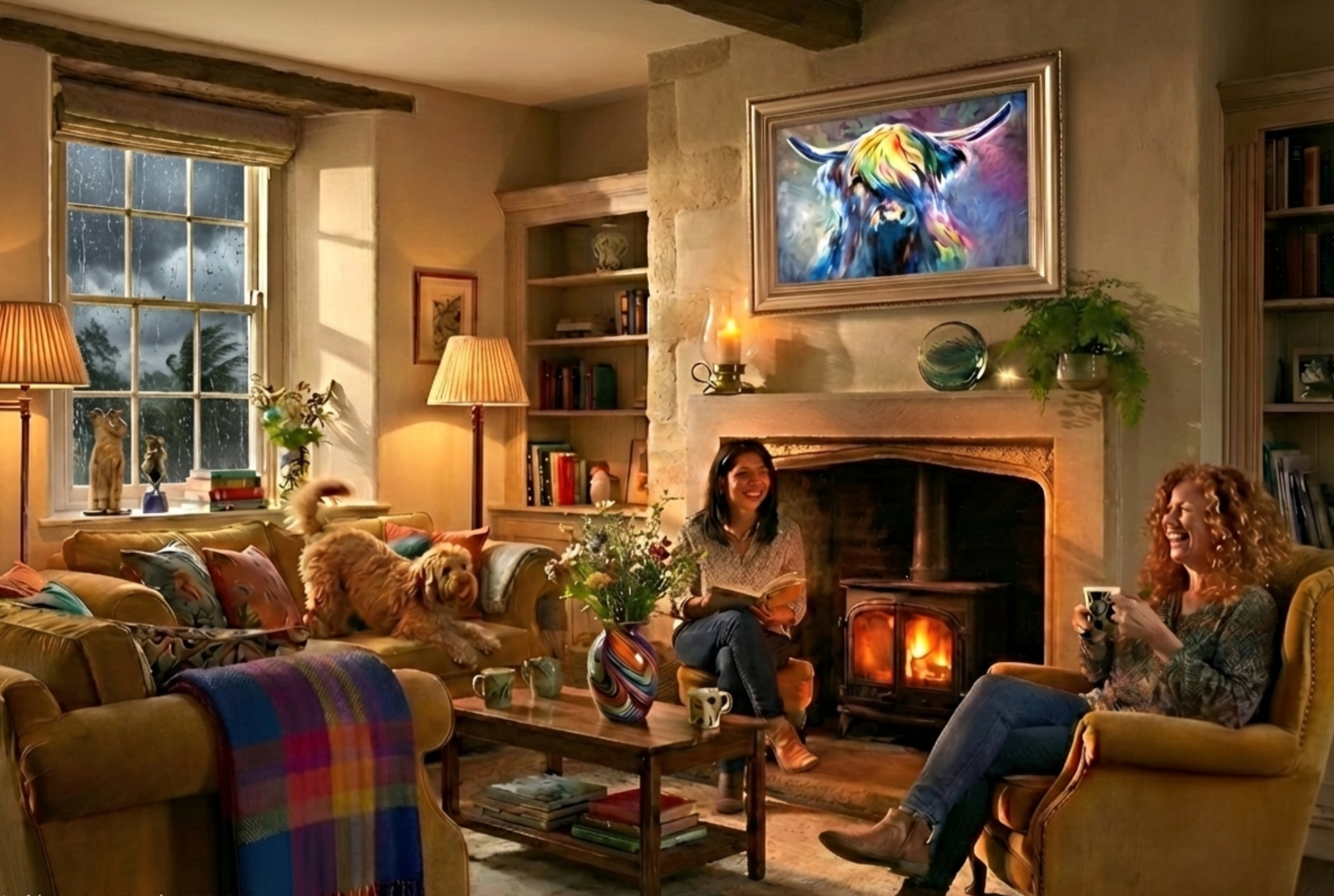 Nevada - Original Highland Cow Oil Painting. 80 x 50"