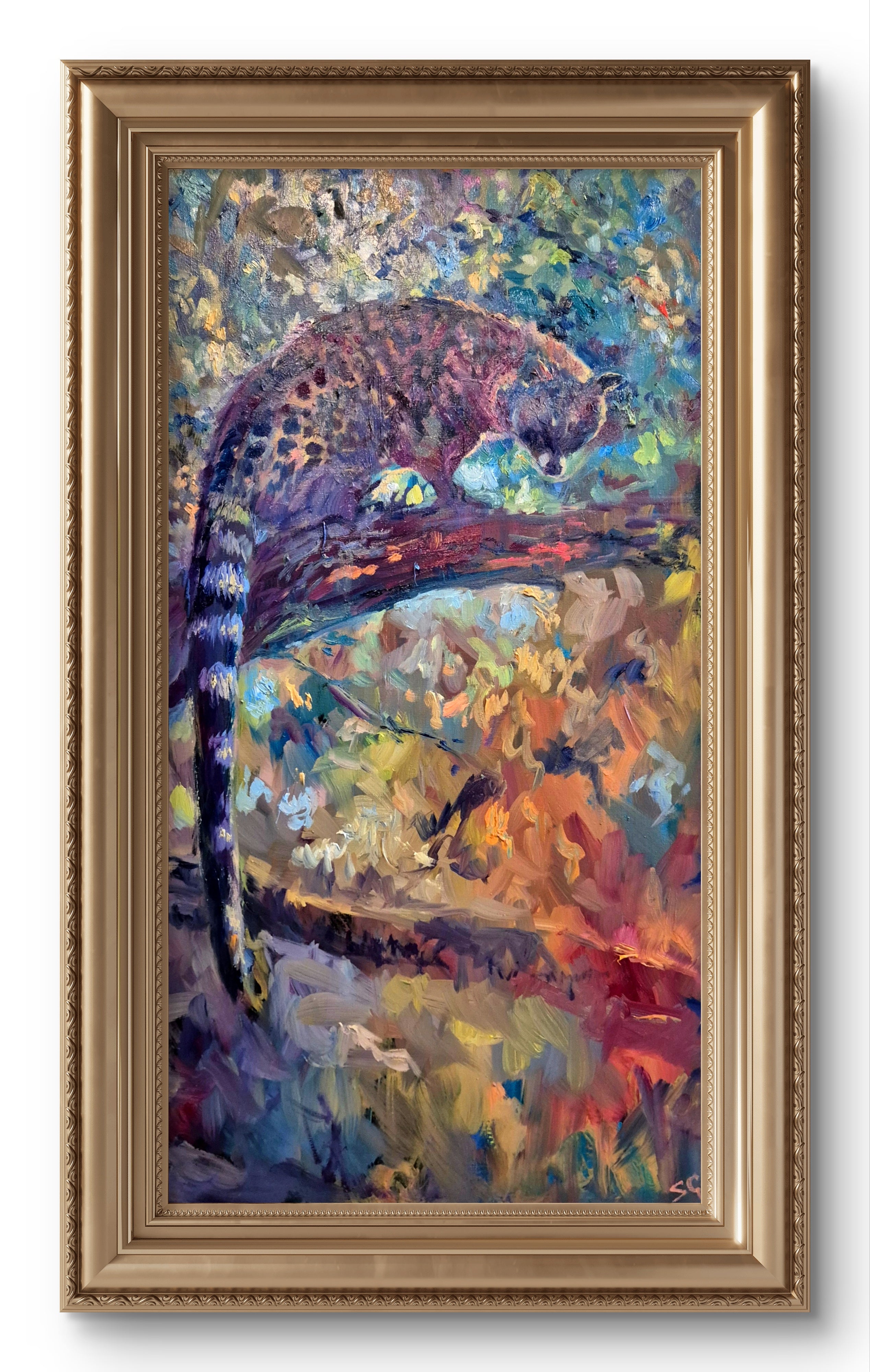 Umbra Civet - Original Oil Painting - 100 x 50 cm / 40 x 20 "