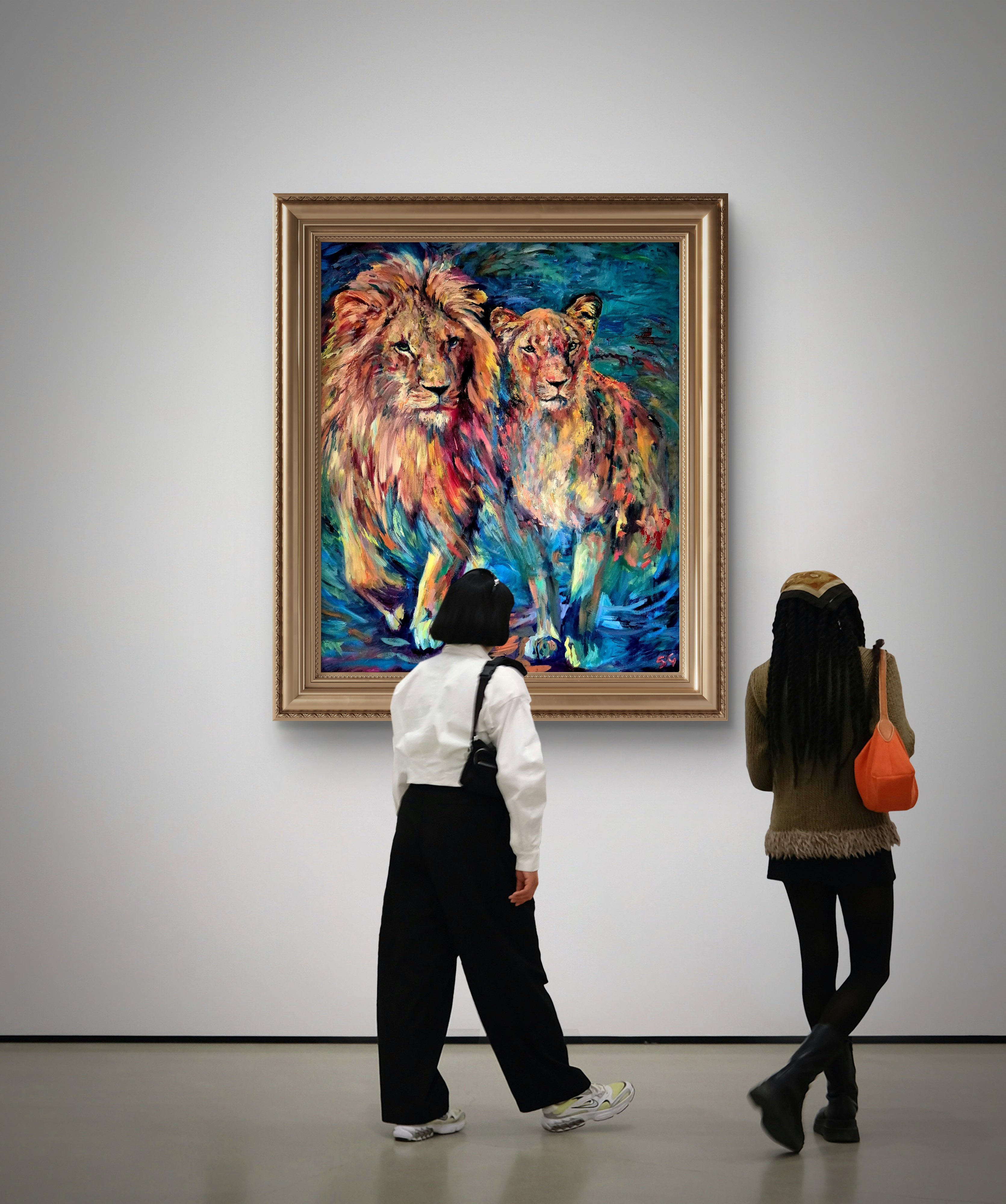 Auric Lions - Original Oil Painting - 100 x 120cm / 40 x 48"