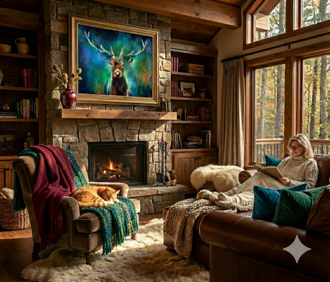 'Amberley' - Original Stag Painting 100 x 80 cm/ 40 x 30"