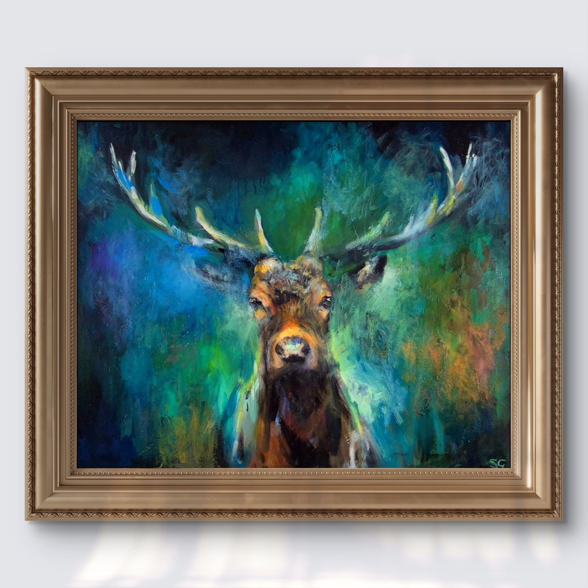 'Amberley' - Original Stag Painting 100 x 80 cm/ 40 x 30"