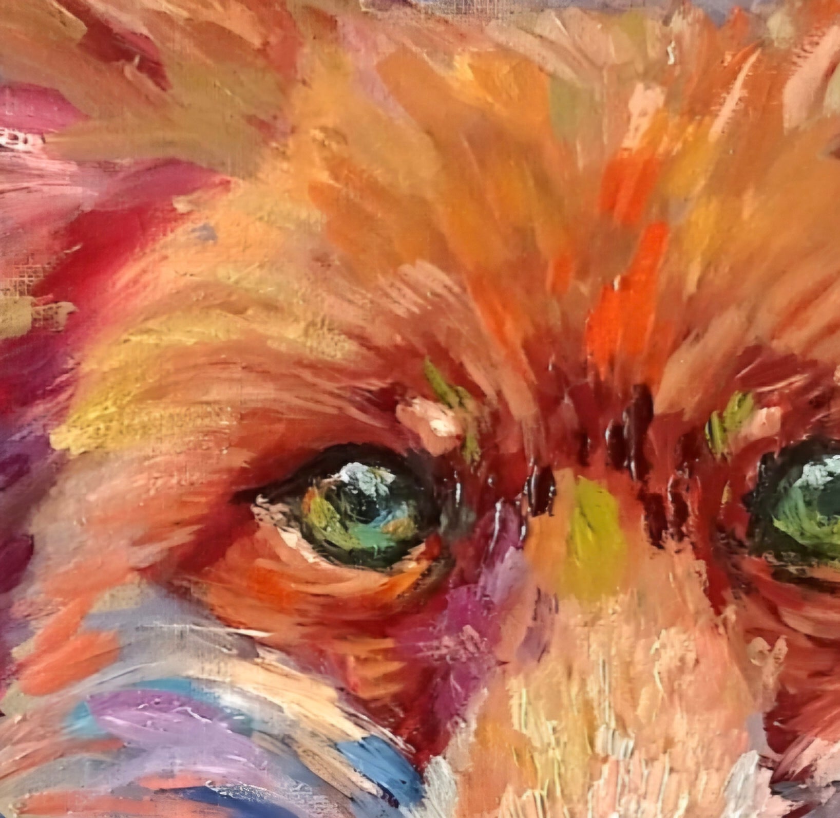 'Seen at Twilight' - Original Fox  Oil Painting 50 x 50 cm/ 20 x 20"