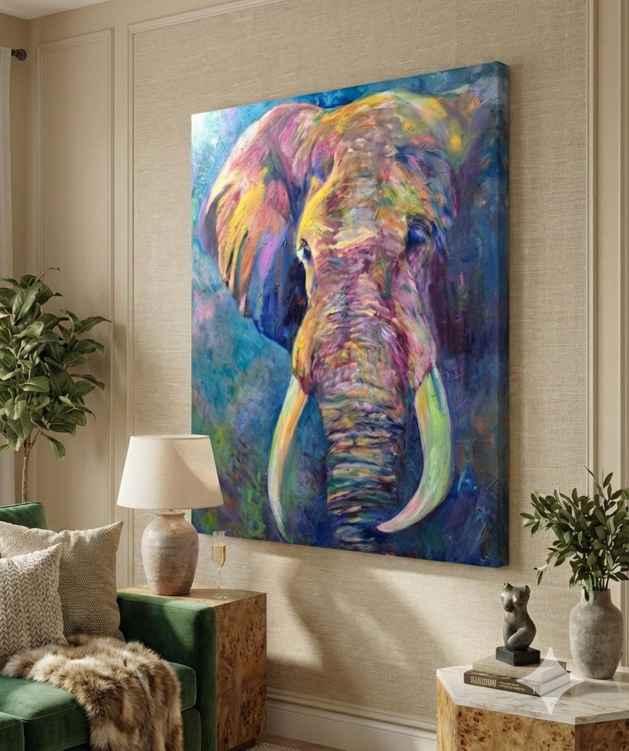 Gravity Elephant - Original Oil Painting - 100 x 80 cm / 40 x 30"