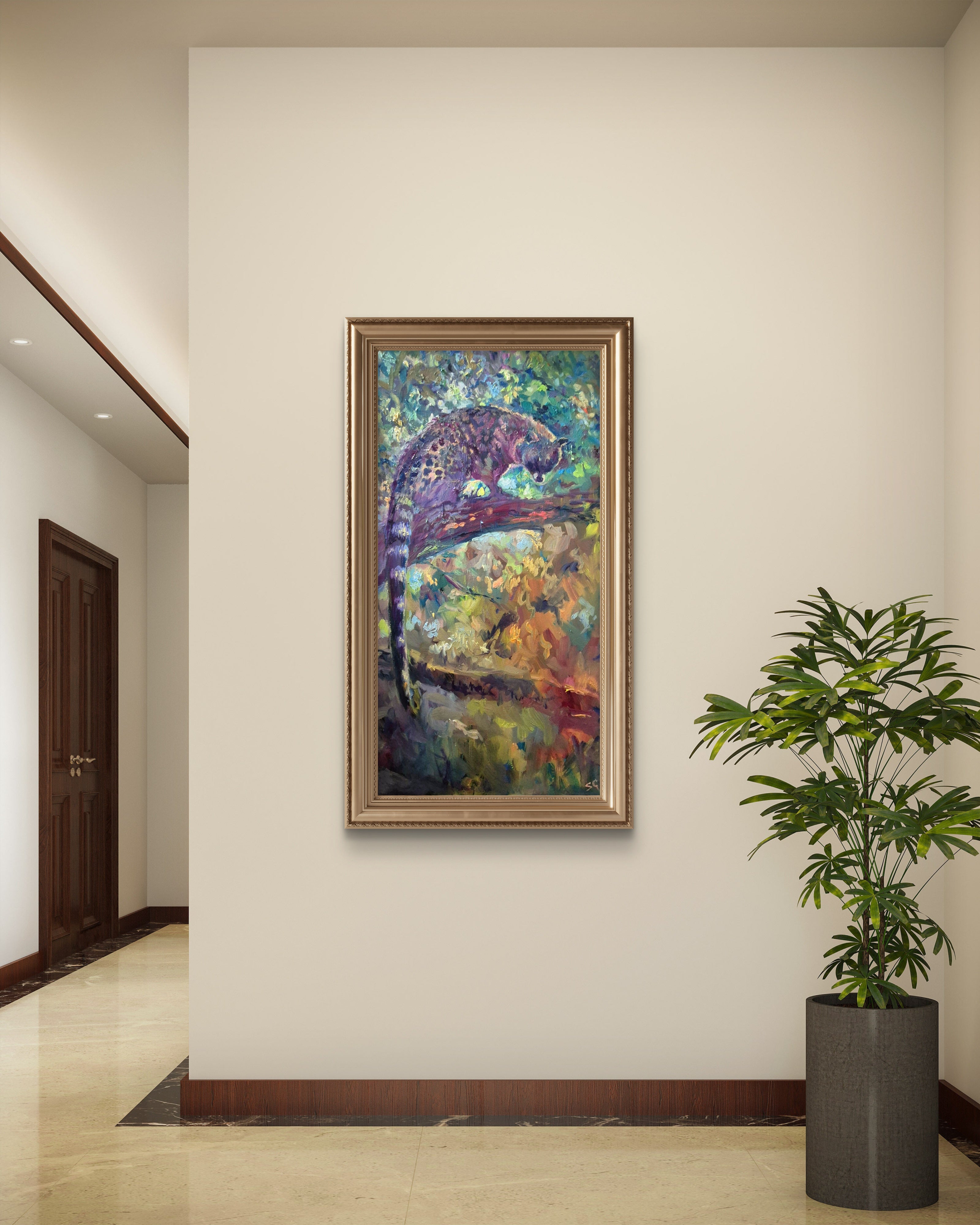 Umbra Civet - Original Oil Painting - 100 x 50 cm / 40 x 20 "