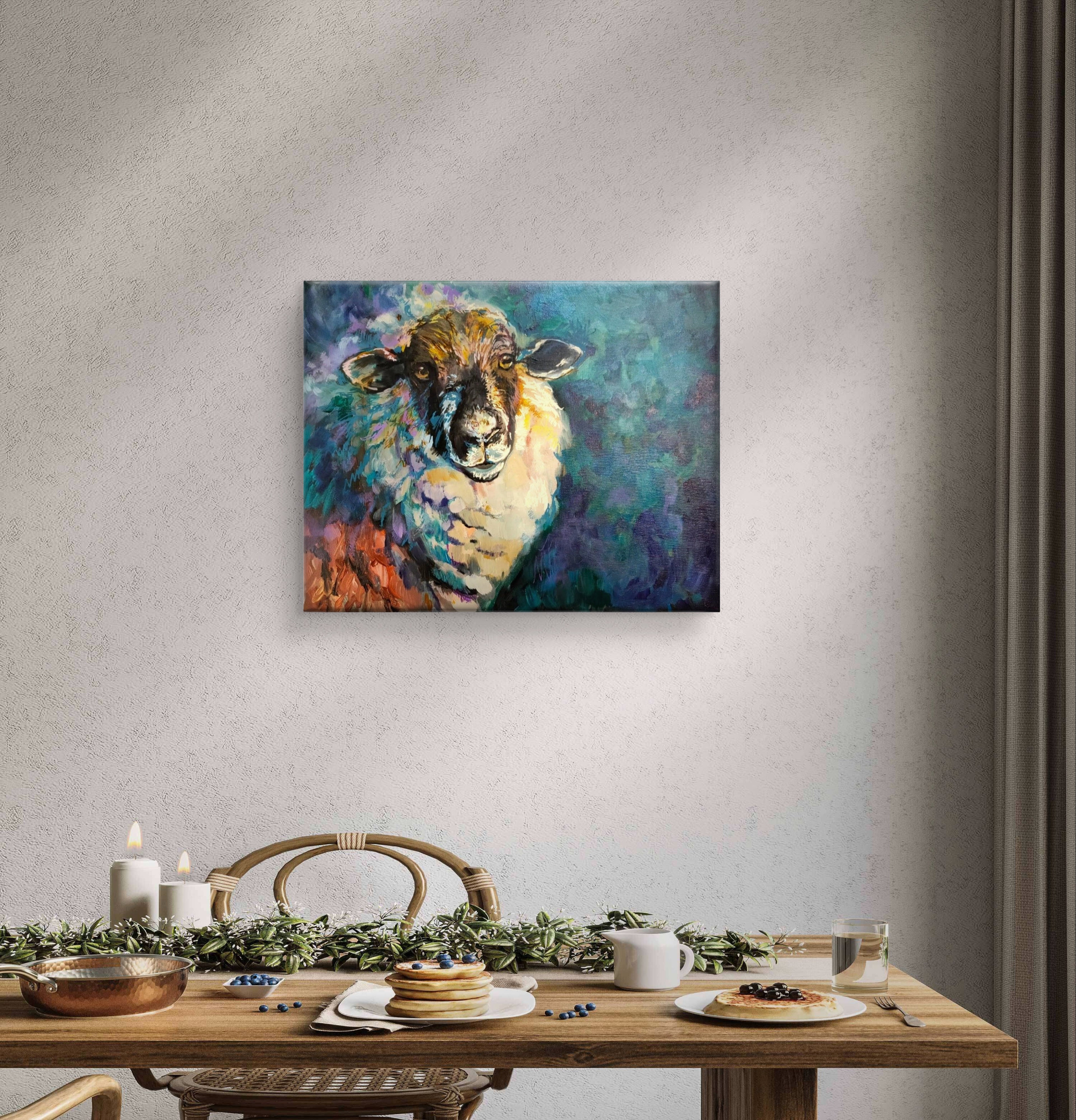 'Abigail' - Original Sheep Painting - 40 x 50 cm / 16 x 20 "