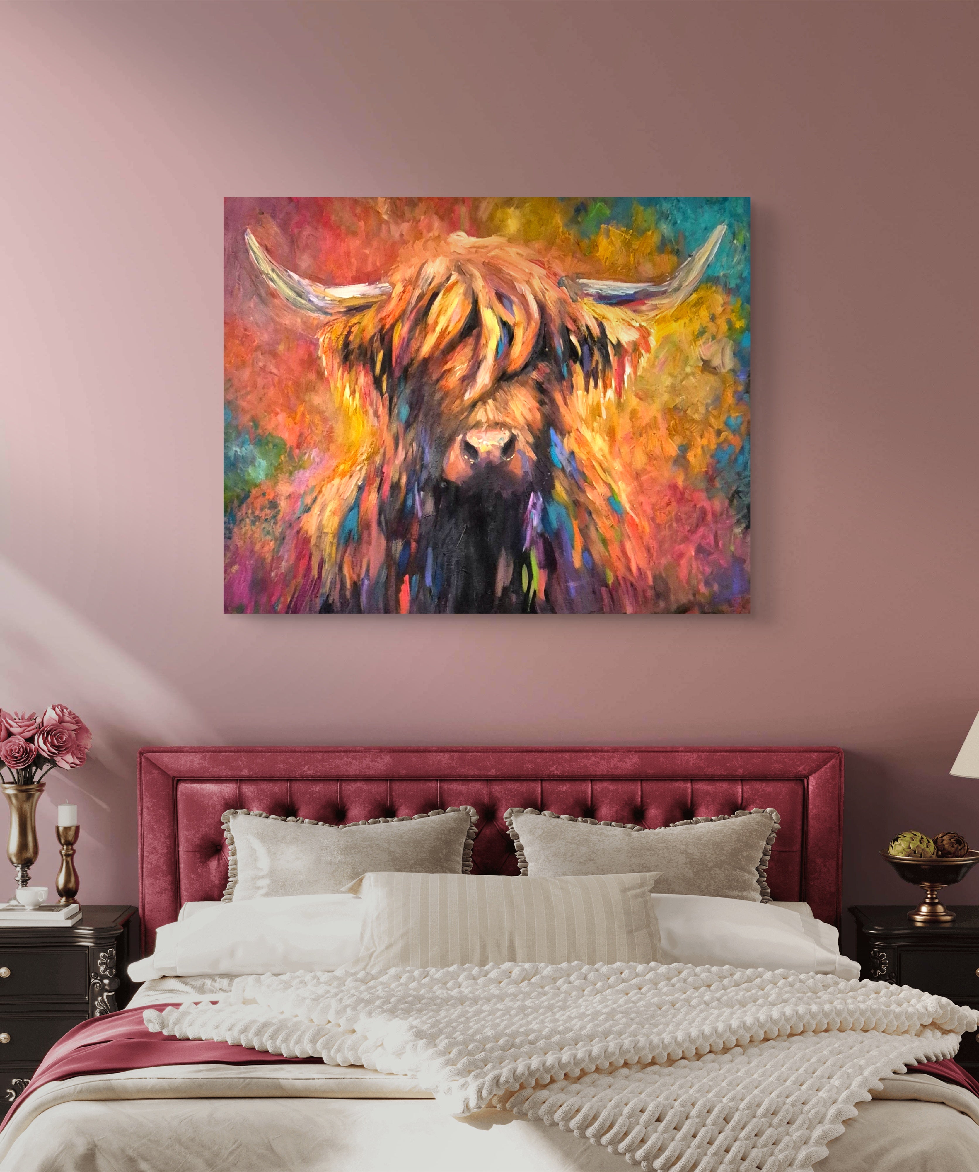 "Aviemore" Original Highland Cow Oil Painting 40 x 28"/76 x 100 cm