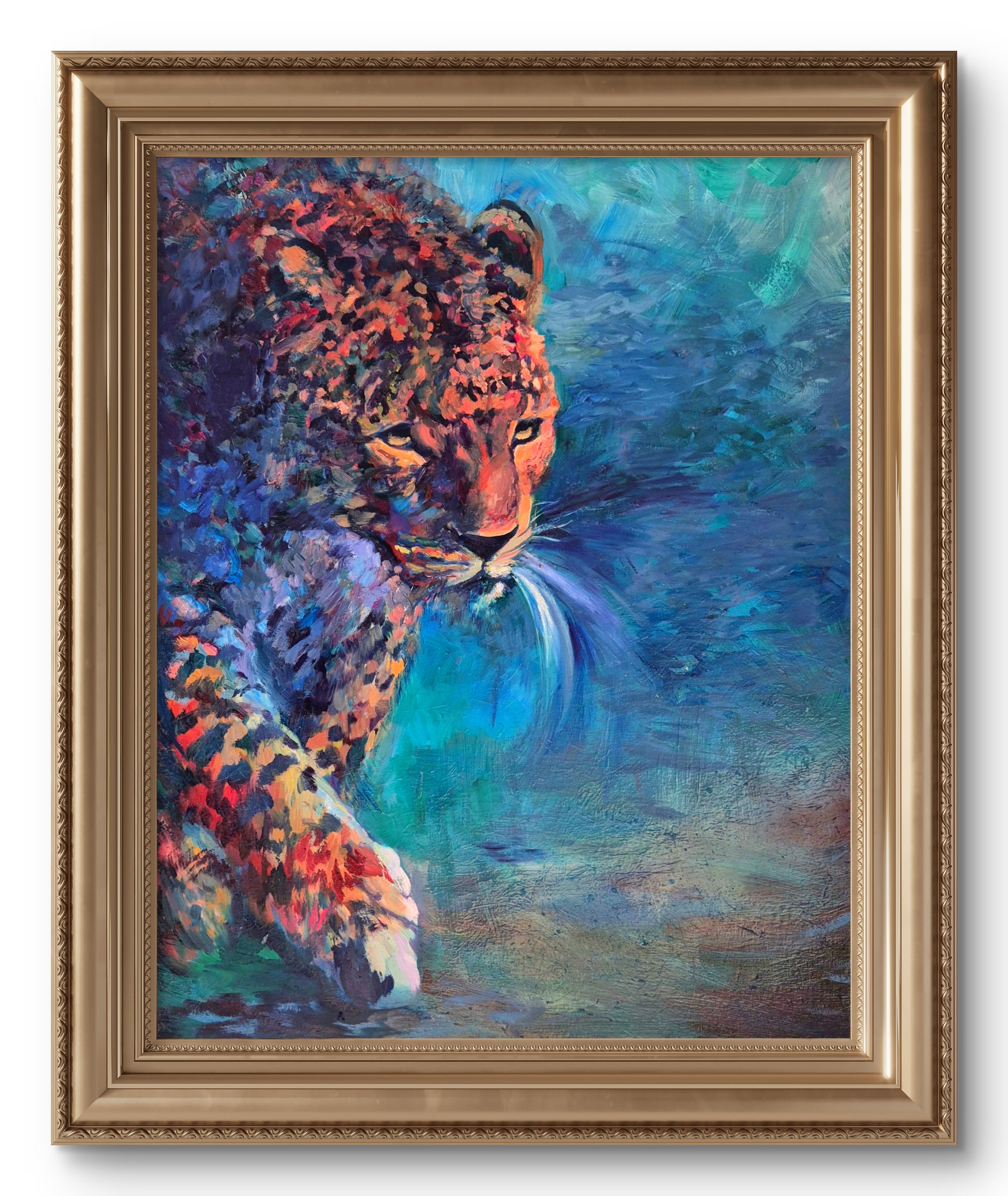 Jewelled Leopard - Original Oil Painting - 100 x 80 cm / 40 x 30"