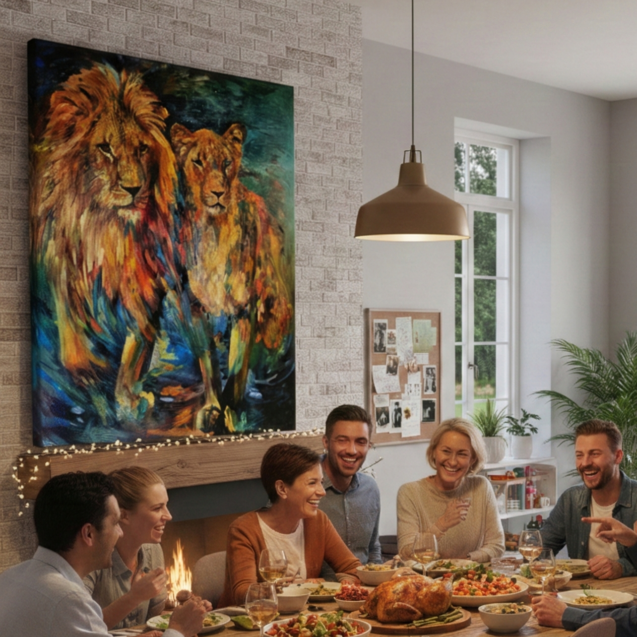 Auric Lions - Original Oil Painting - 100 x 120cm / 40 x 48"