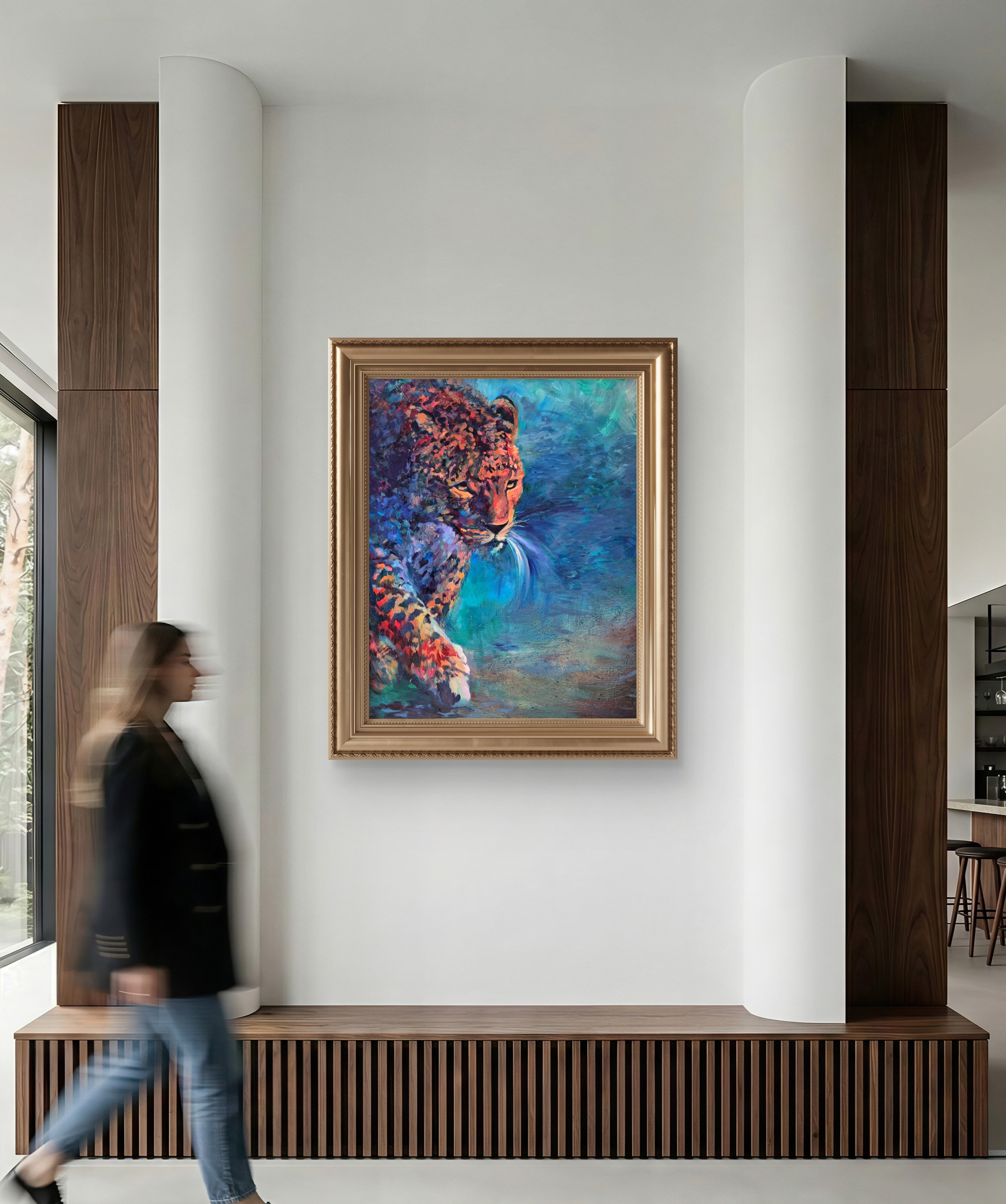 Jewelled Leopard - Original Oil Painting - 100 x 80 cm / 40 x 30"