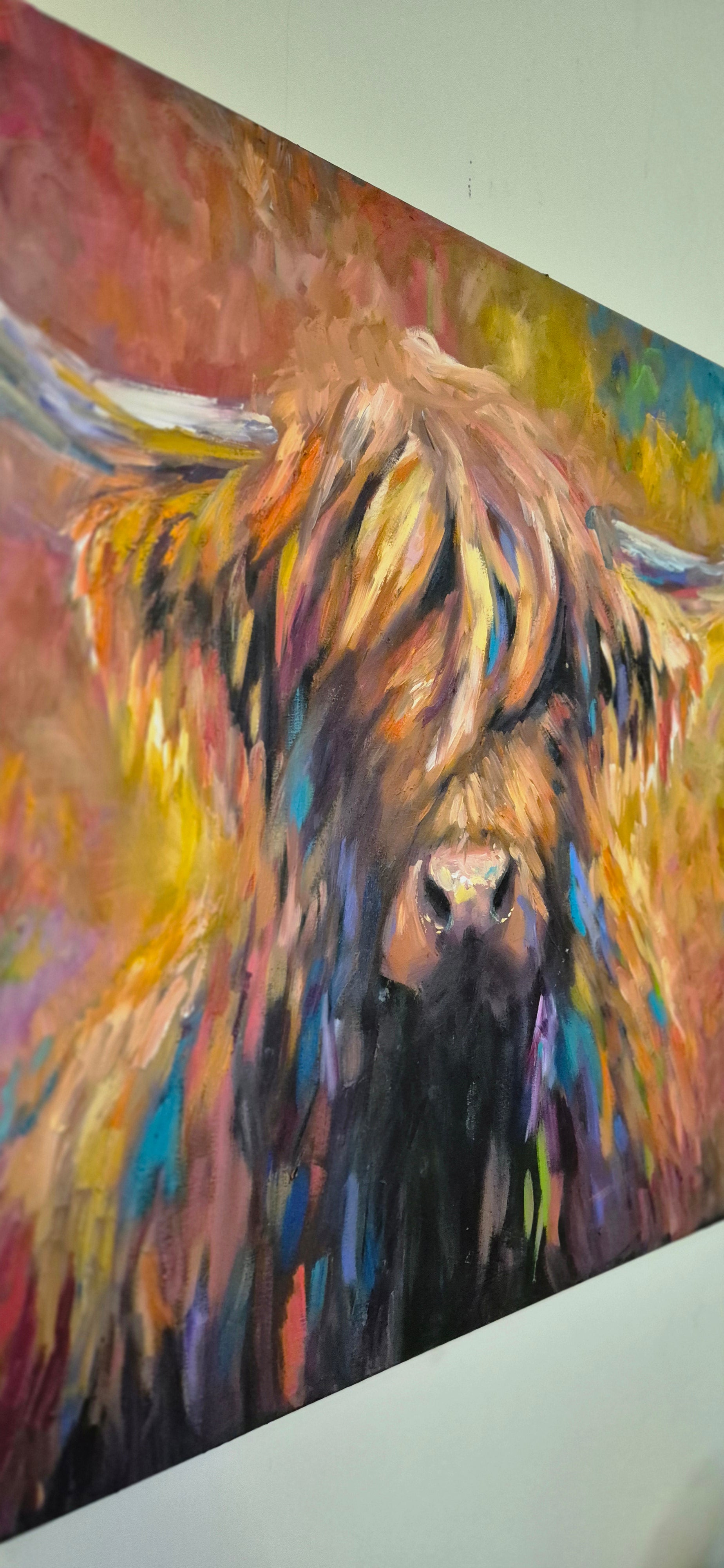 "Aviemore" Original Highland Cow Oil Painting 40 x 28"/76 x 100 cm
