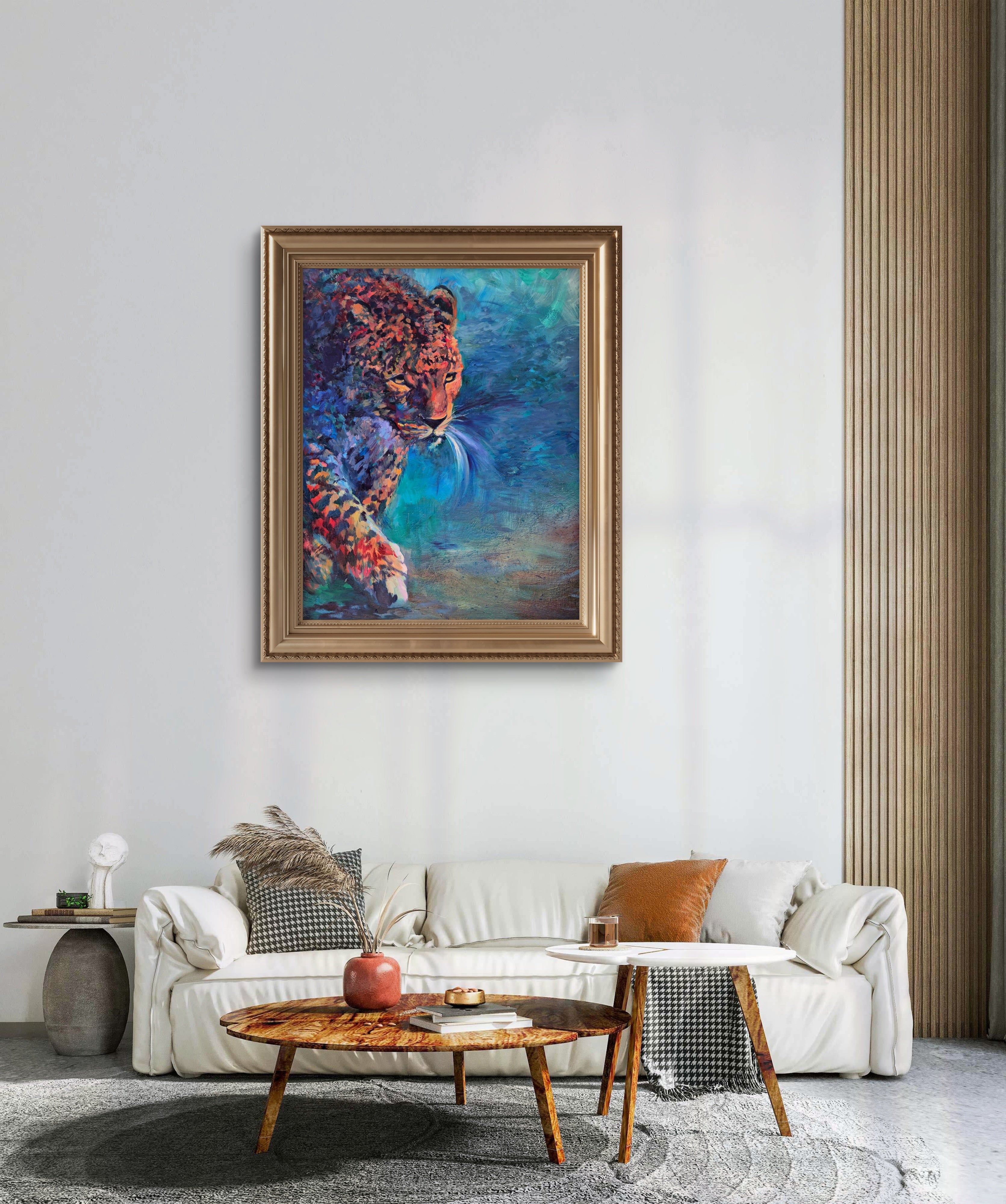 Jewelled Leopard - Original Oil Painting - 100 x 80 cm / 40 x 30"