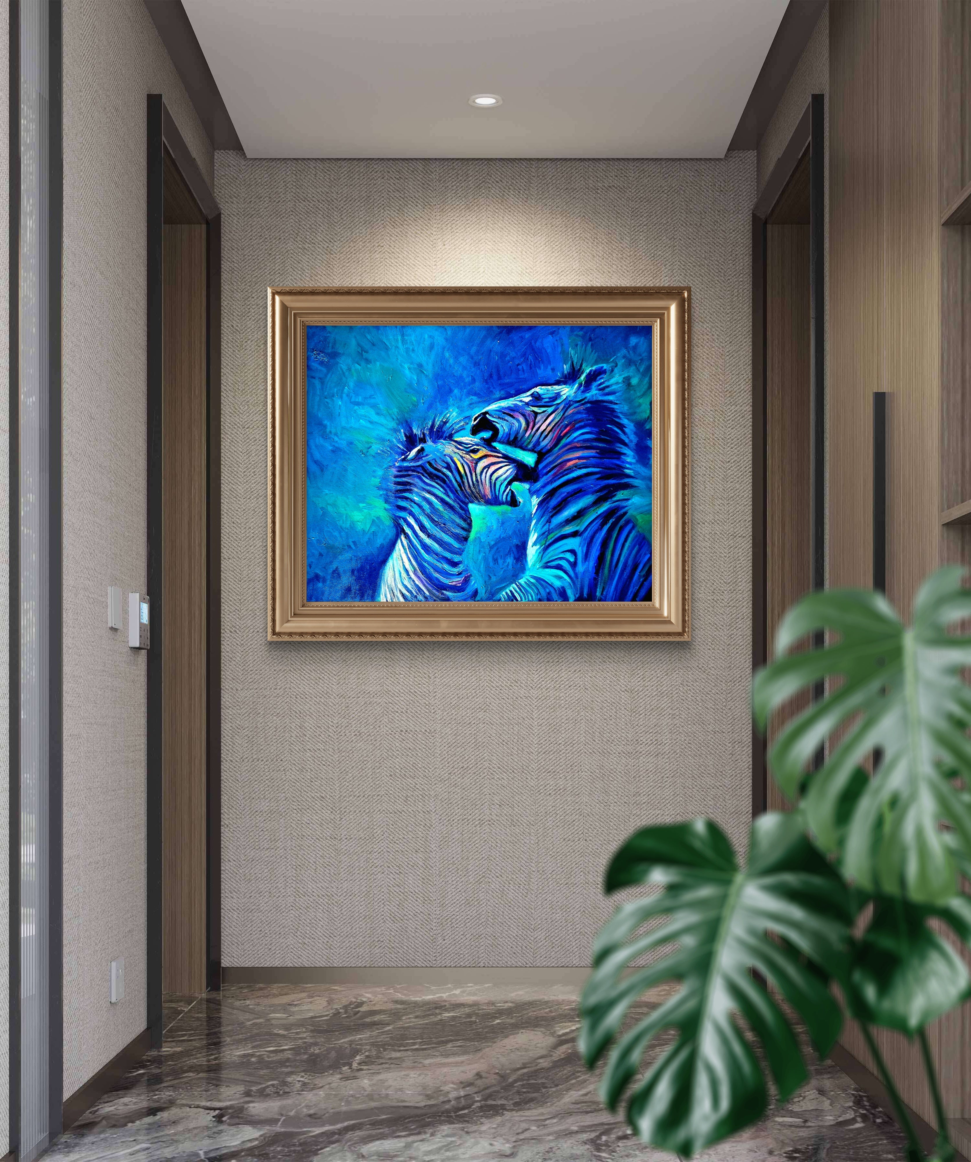 Spectral Zebras- Original Oil Painting - 100 x 80 cm / 40 x 30"