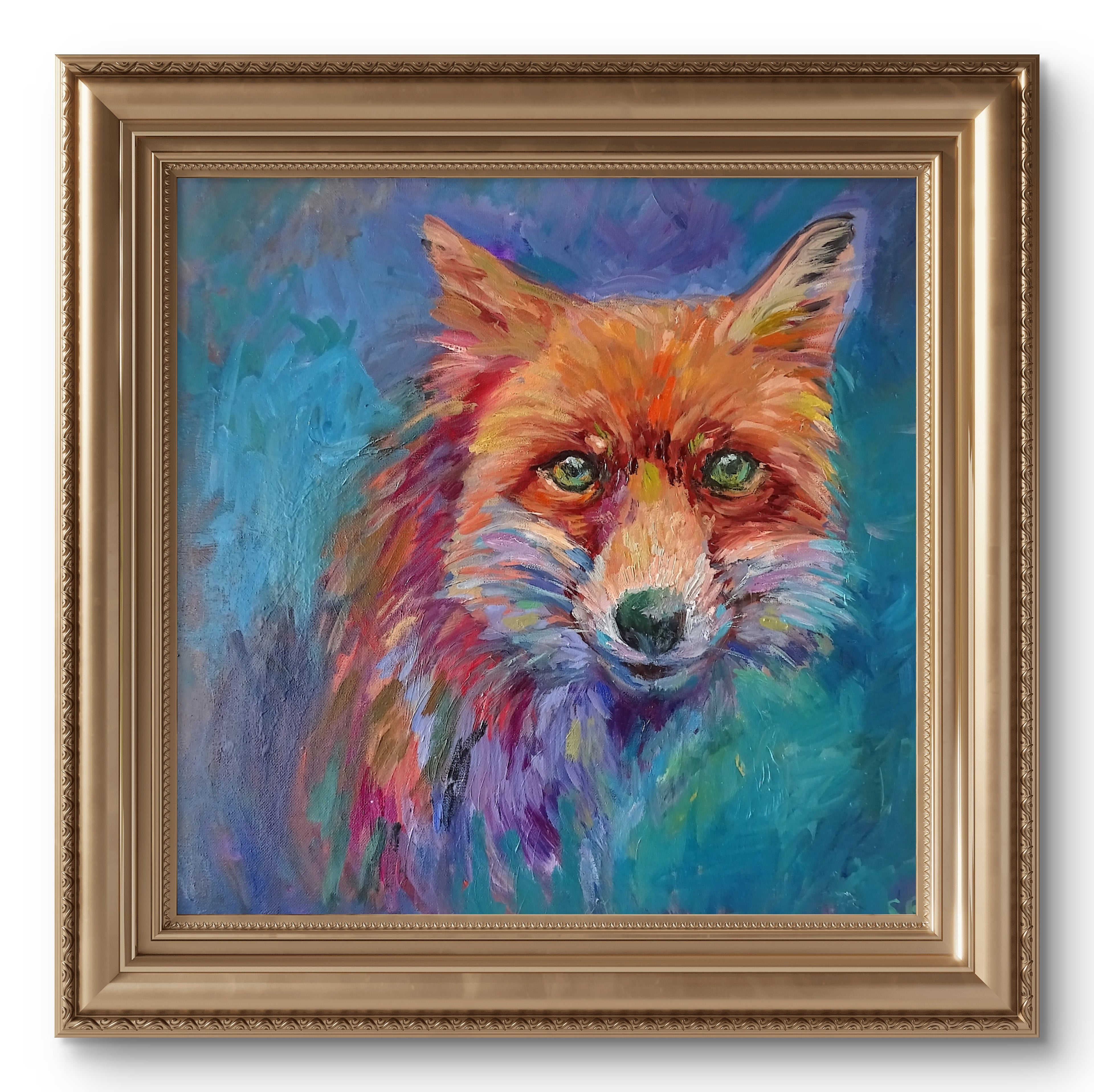 'Seen at Twilight' - Original Fox  Oil Painting 50 x 50 cm/ 20 x 20"