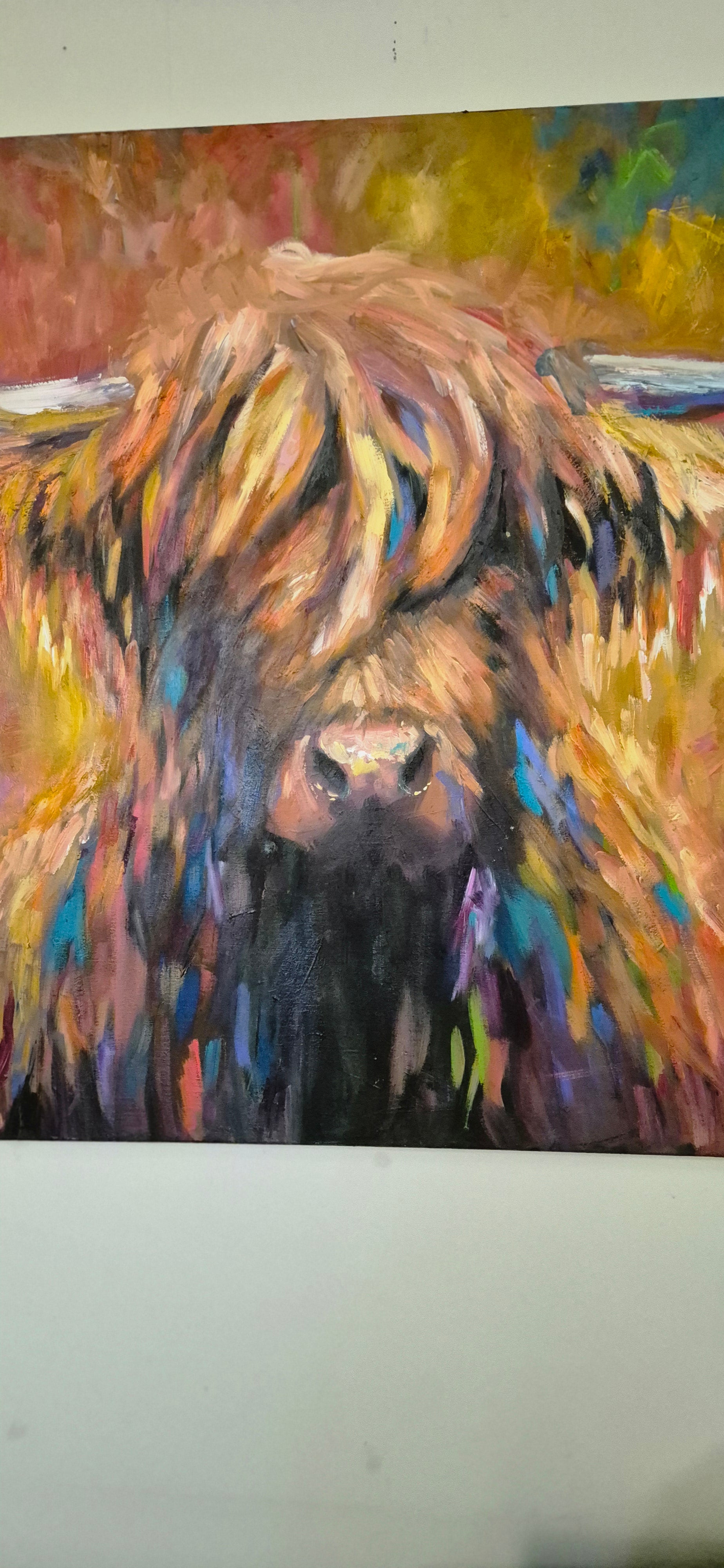"Aviemore" Original Highland Cow Oil Painting 40 x 28"/76 x 100 cm