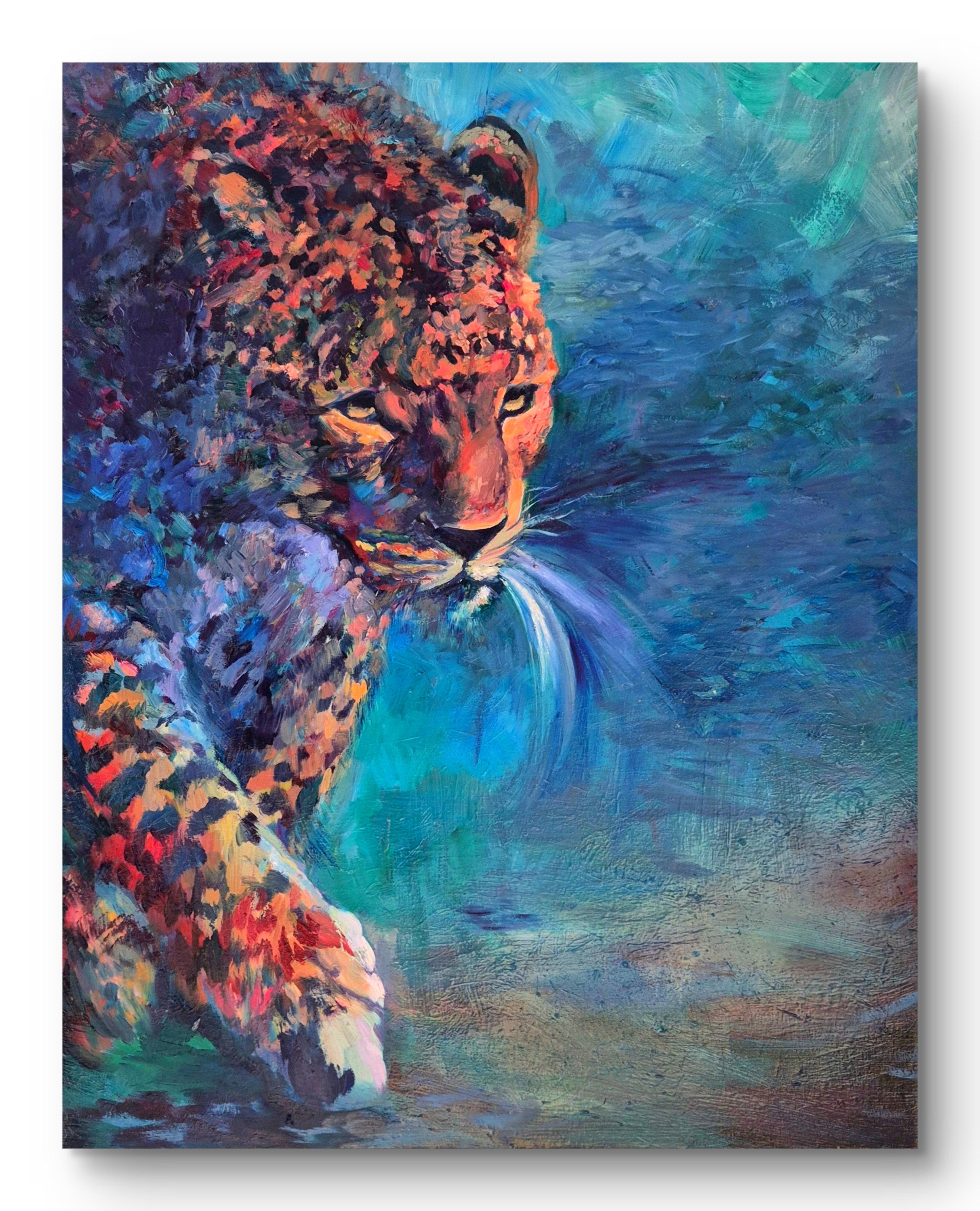 Jewelled Leopard - Original Oil Painting - 100 x 80 cm / 40 x 30"