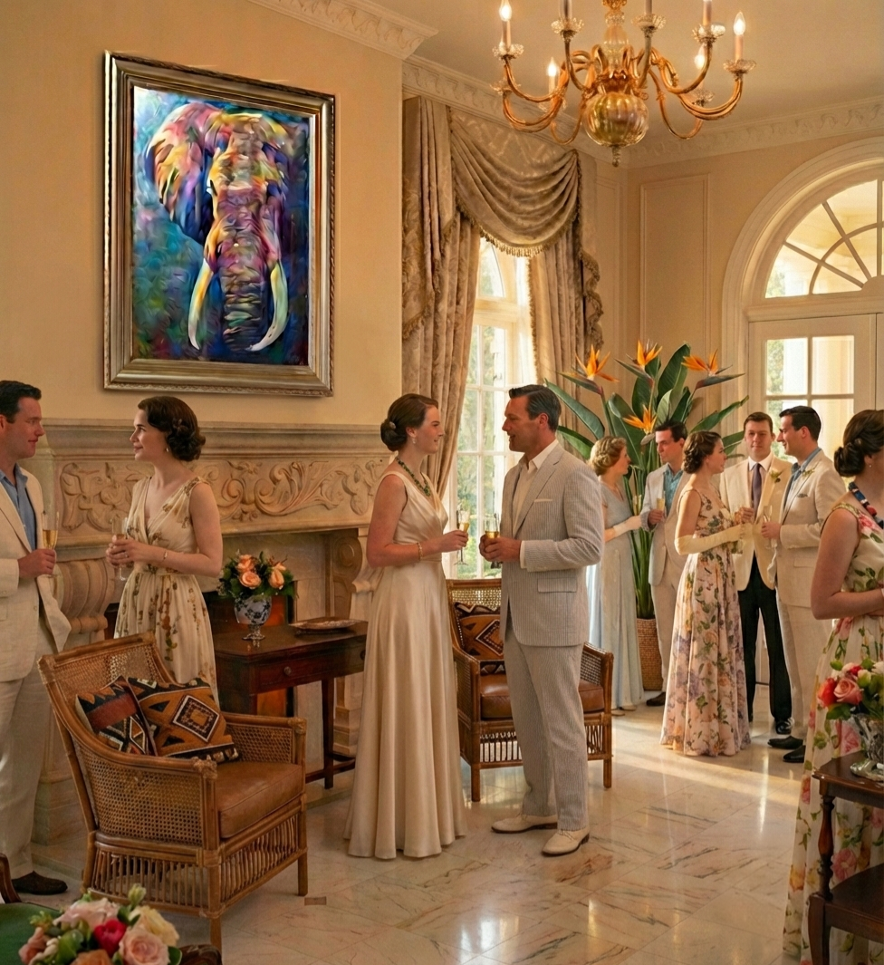 Gravity Elephant - Original Oil Painting - 100 x 80 cm / 40 x 30"