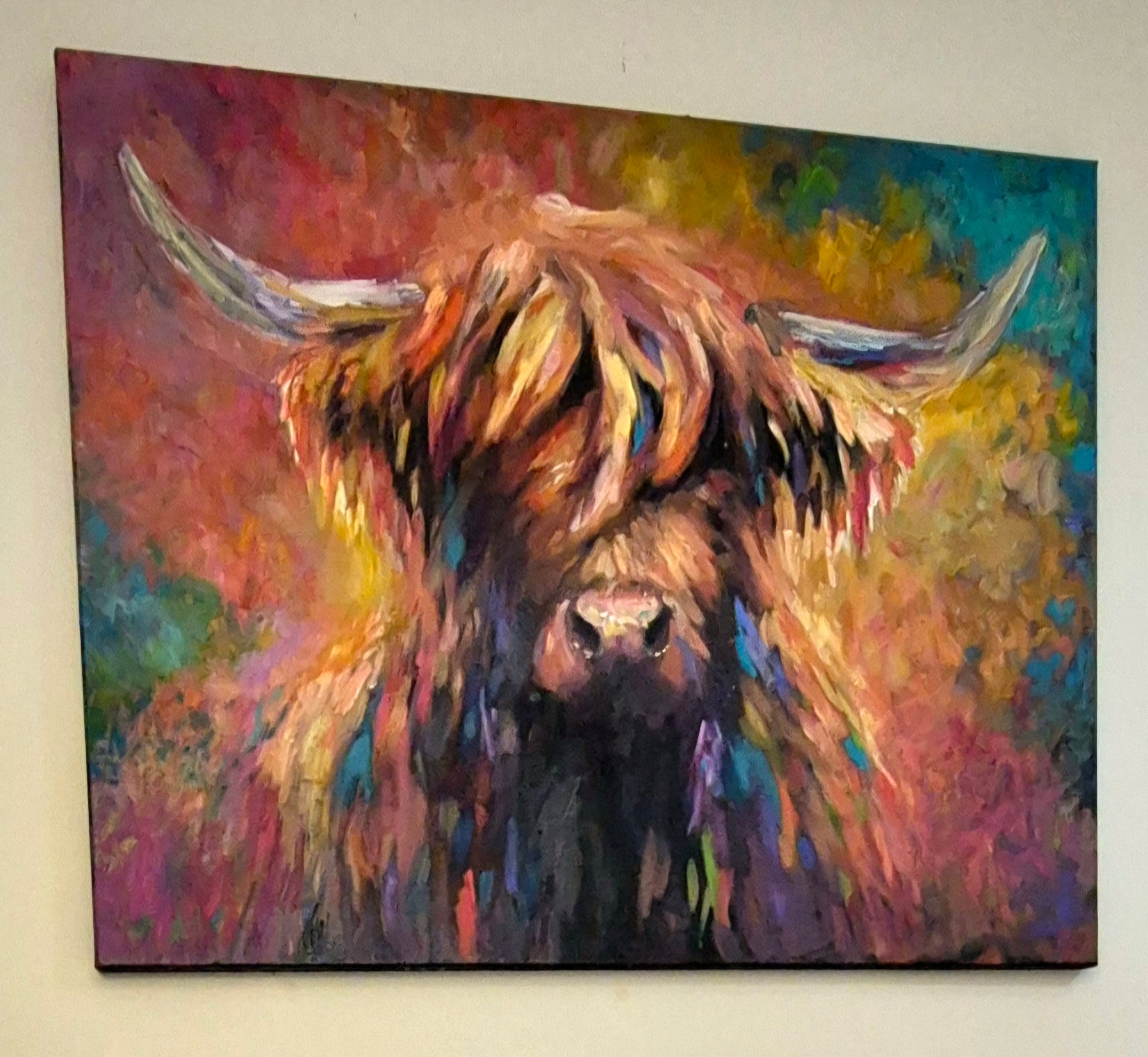 "Aviemore" Original Highland Cow Oil Painting 40 x 28"/76 x 100 cm