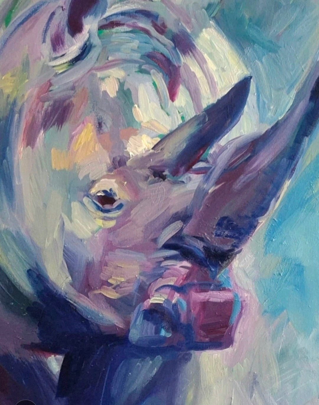Prism Rhino - Original Oil Painting - 100 x 80 cm / 40 x 30"
