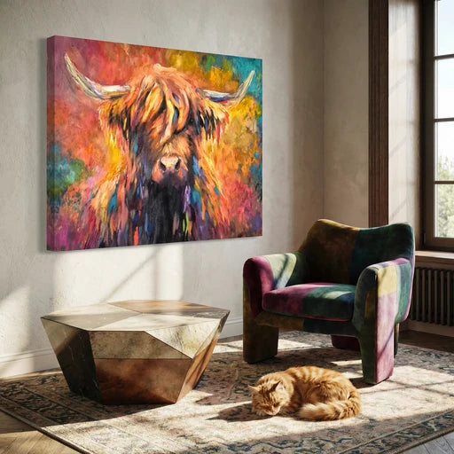 "Aviemore" Original Highland Cow Oil Painting 40 x 28"/76 x 100 cm