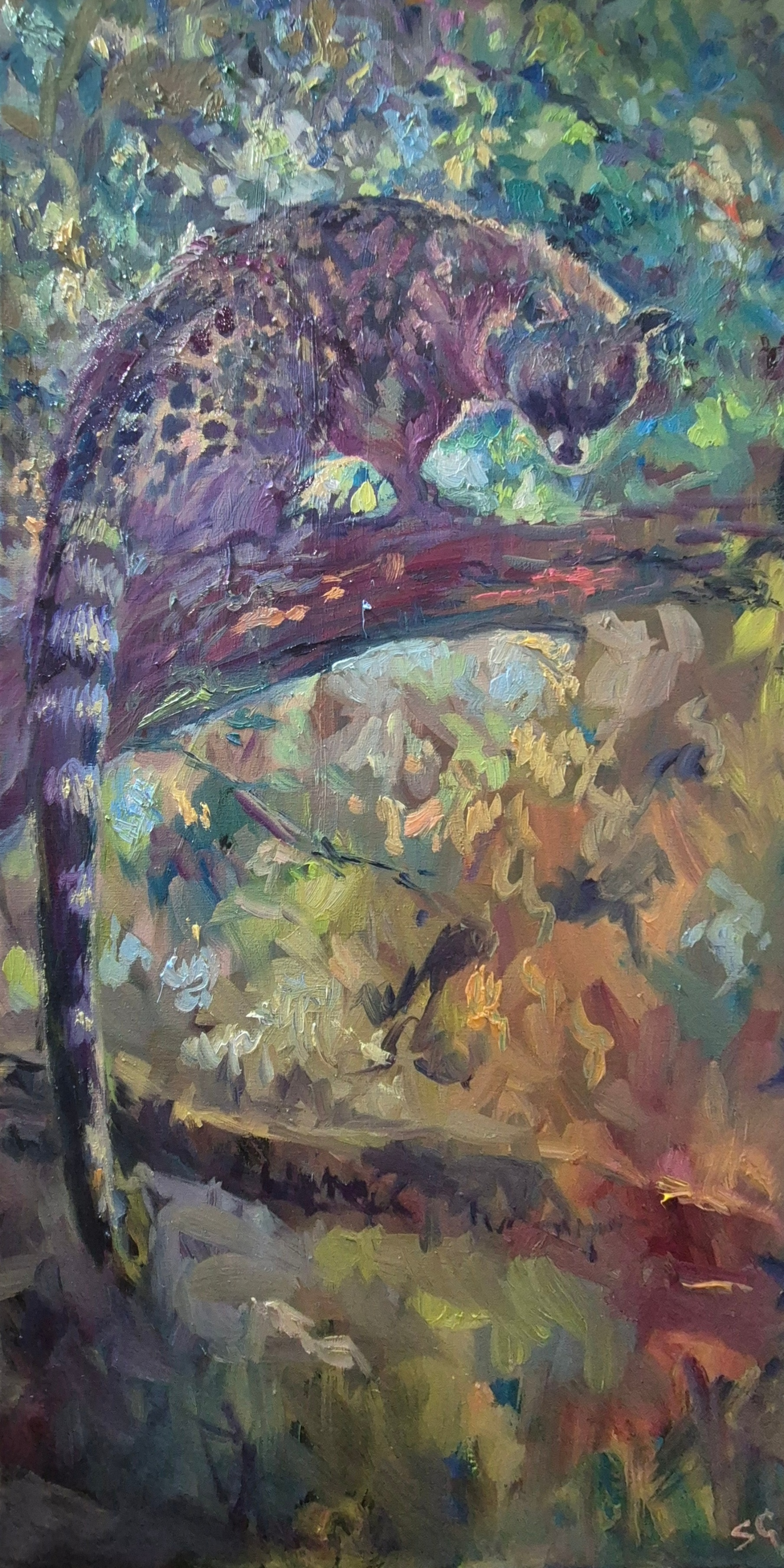 Umbra Civet - Original Oil Painting - 100 x 50 cm / 40 x 20 "