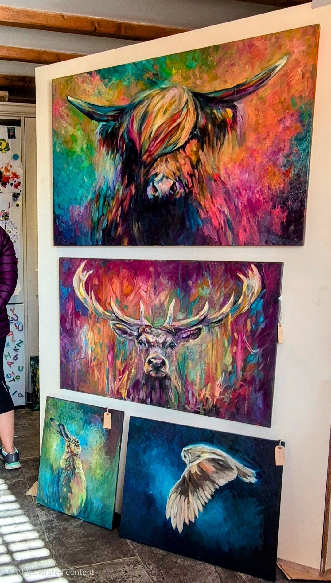 'Crowned in Colour' Original Red Deer Stag Oil Painting. 90 x 60 cm