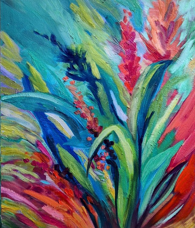 "Verdant Blaze" 50 x 60 cm